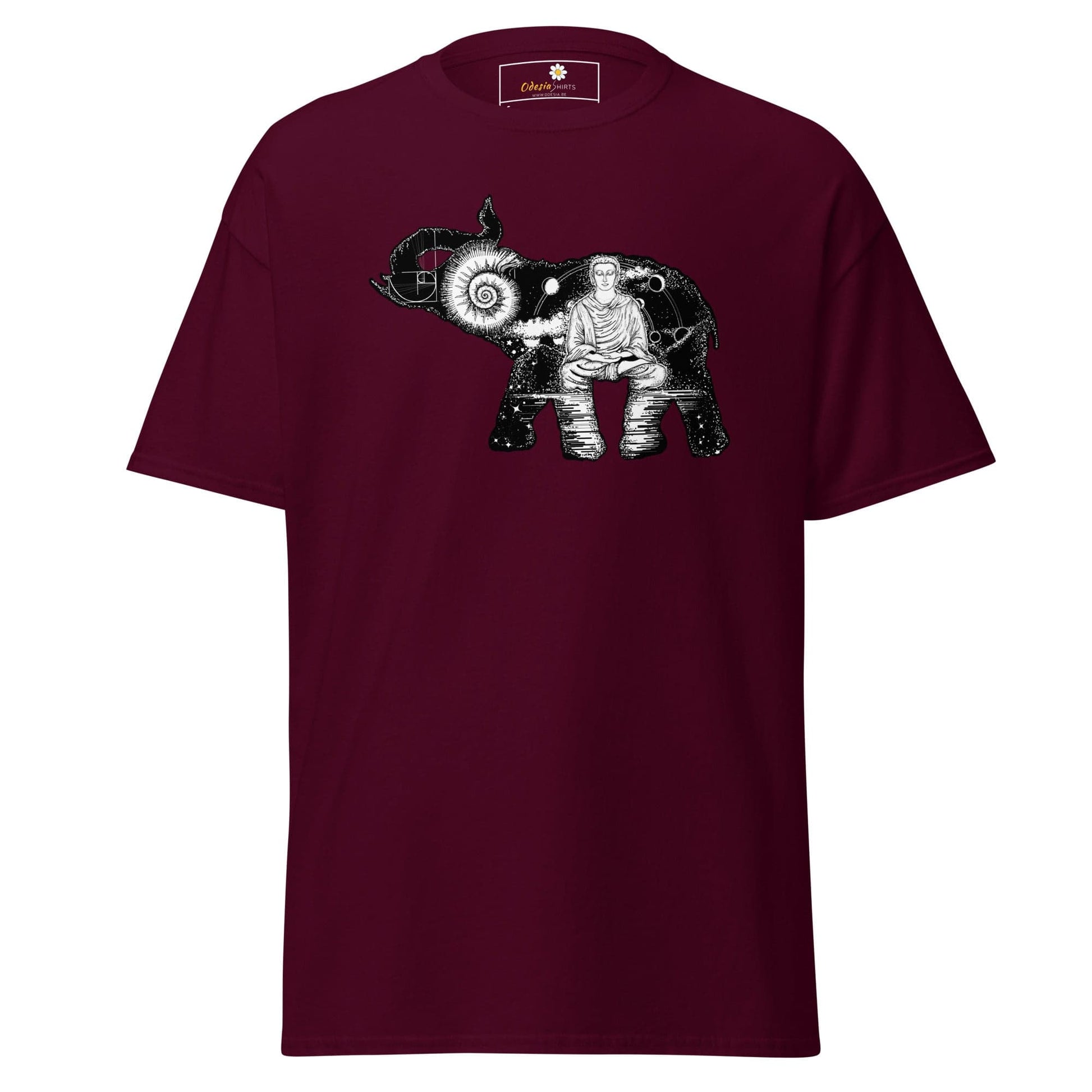 Unisex classic t-shirt - MYSTIC ELEPHANT MEDITATION - REGULAR - Maroon / S