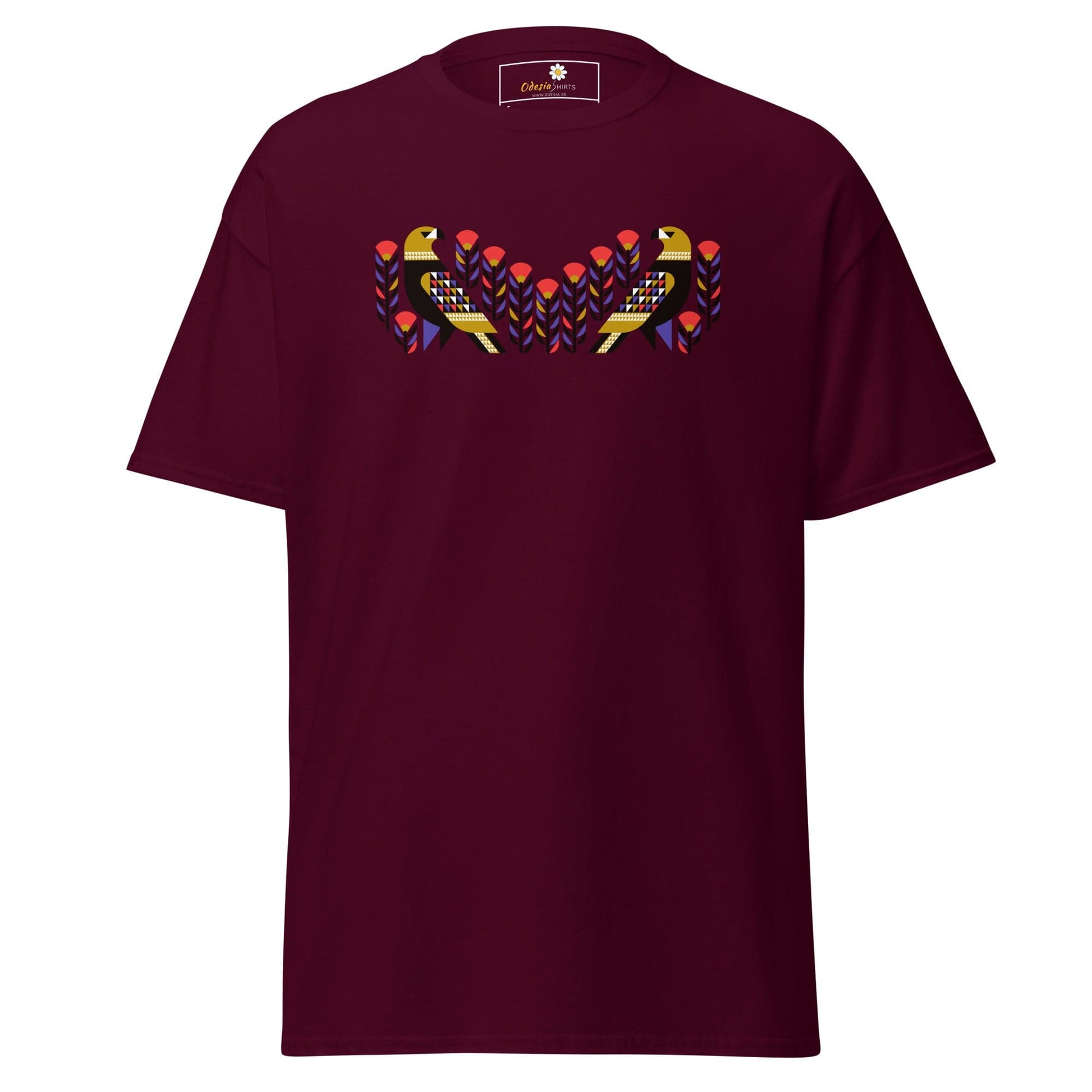 Unisex classic tee - WILD LIFE PERU BIRDS - REGULAR - Maroon / S
