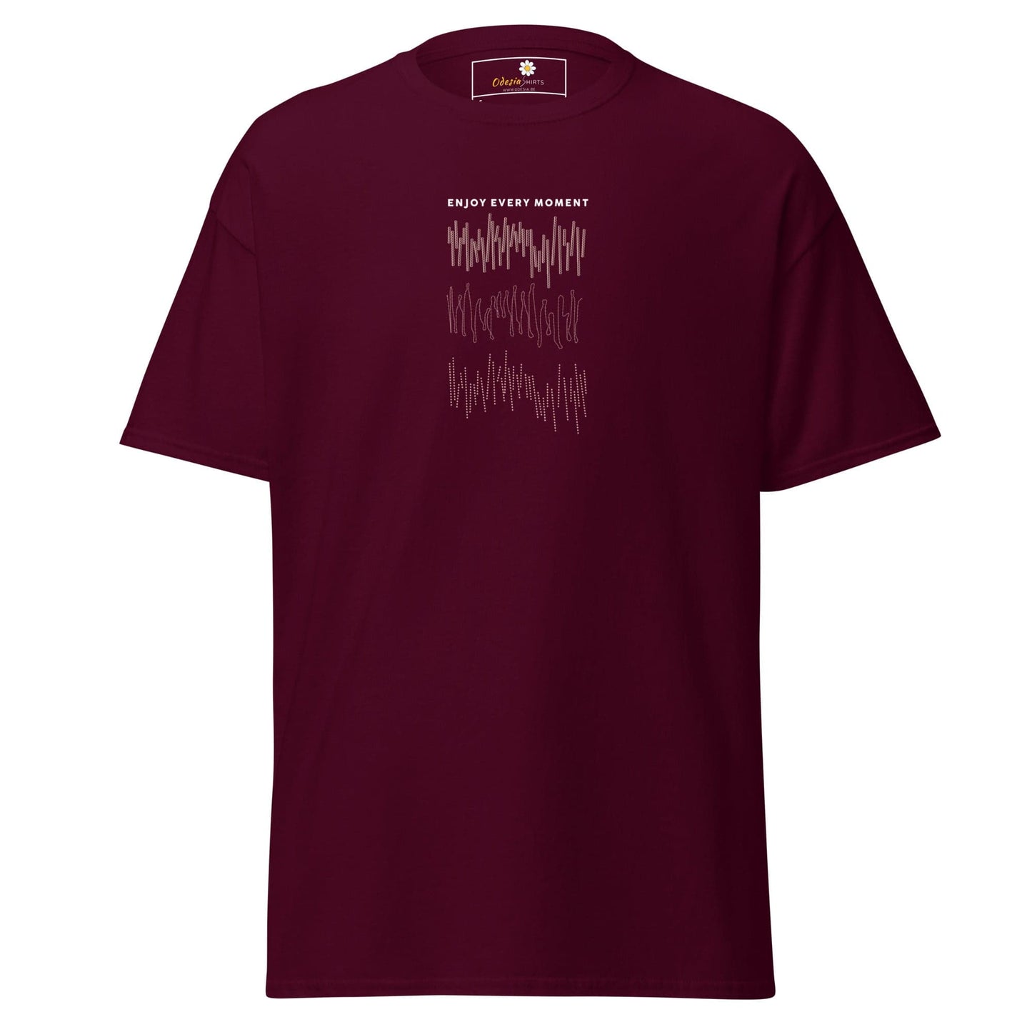 Unisex classic t-shirt - POSITIVE ENJOY EVERY MOMENT - REGULAR - Maroon / S
