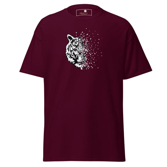 Unisex classic t-shirt - WILD LIFE TIGER DECOMPOS - REGULAR - Maroon / S
