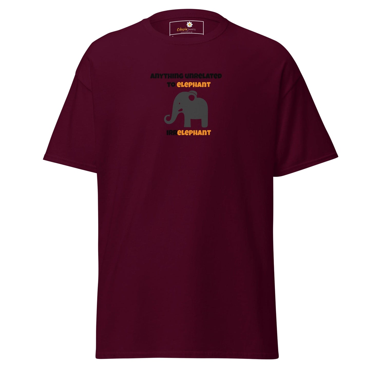 Unisex classic t-shirt - FUN ELEPHANT IRRELEPHANT - REGULAR - Maroon / S