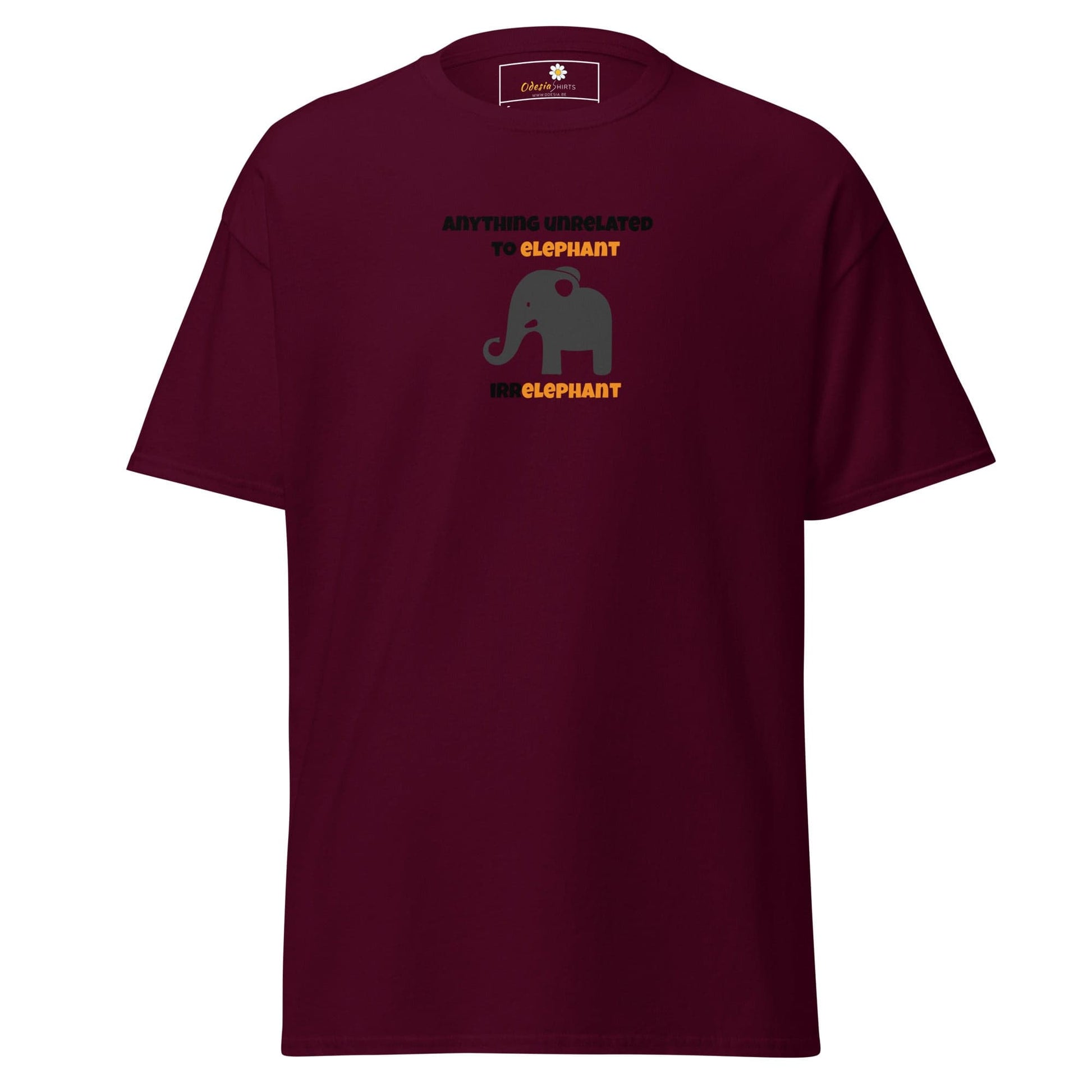Unisex classic t-shirt - FUN ELEPHANT IRRELEPHANT - REGULAR - Maroon / S