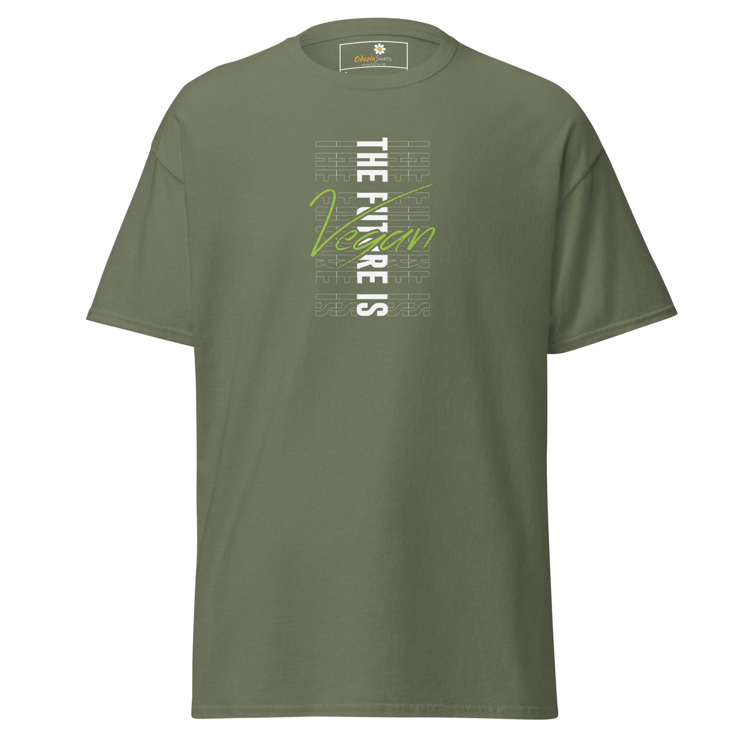 Unisex classic tee - GREEN THE FUTURE IS VEGAN - REGULAR - Military Green / S