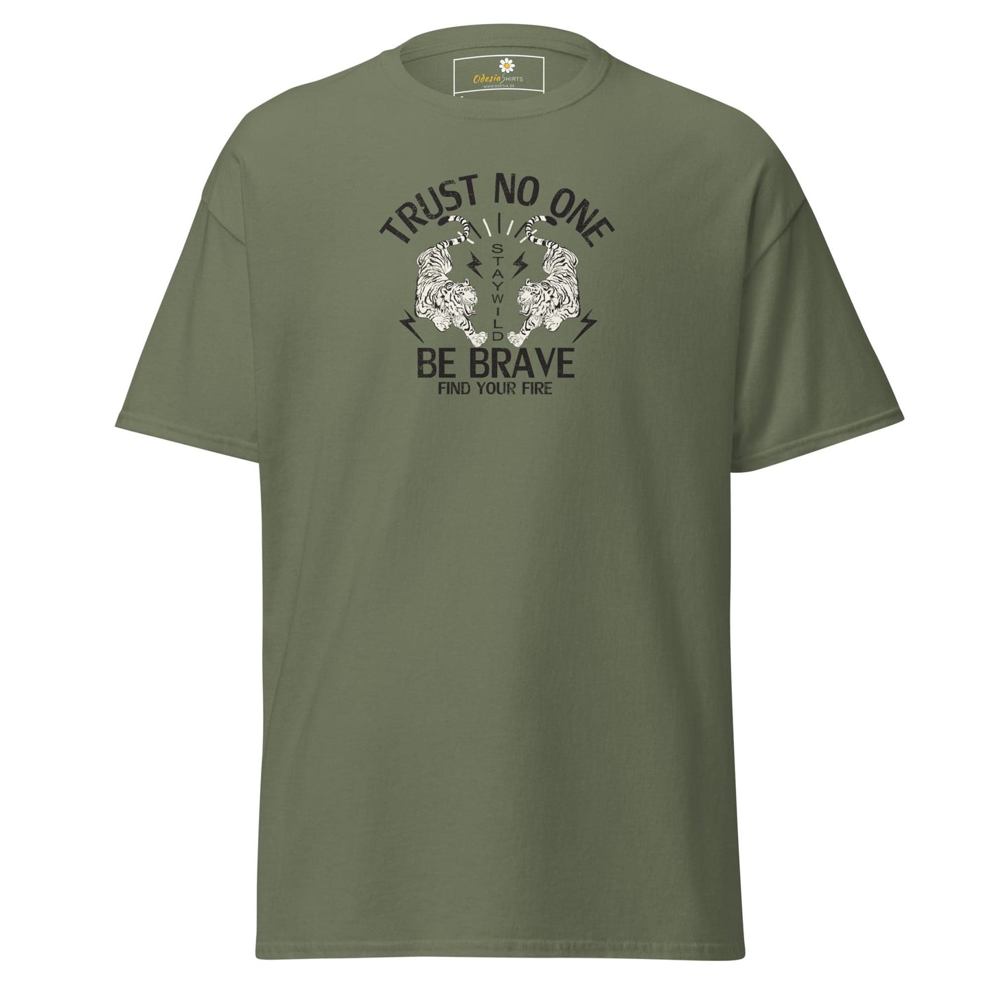 Unisex classic tee - MISC TRUST NO ONE BE BRAVE - REGULAR - Military Green / S