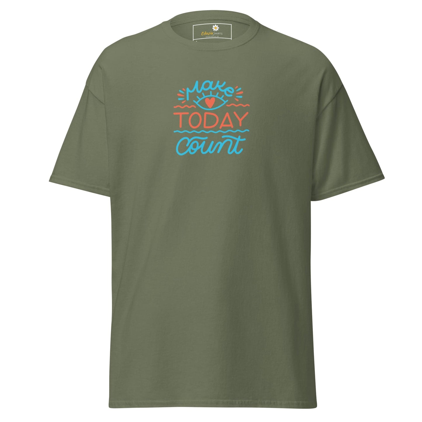 Unisex classic t-shirt - TEXT TODAY COUNT - REGULAR - Military Green / S