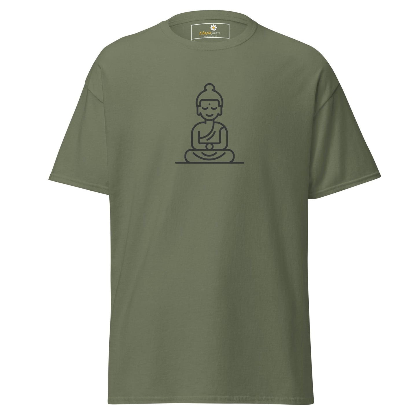 Unisex classic t-shirt - MYSTIC MONK MEDITATING - REGULAR - Military Green / S