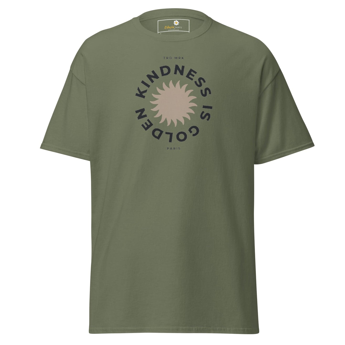 Unisex classic t-shirt - TEXT KINDNESS IS GOLDEN - REGULAR - Military Green / S