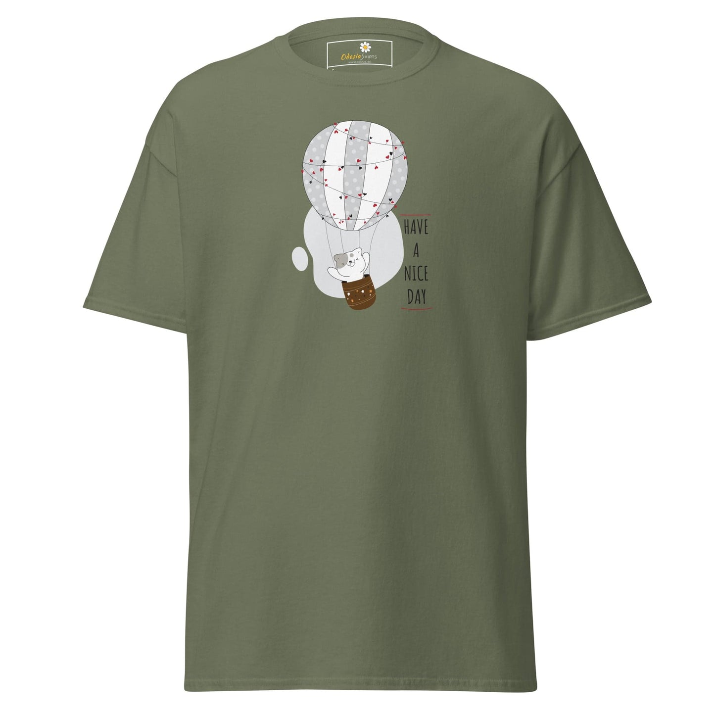 Unisex classic tee - ANIMALS CAT LUFTBALLON - REGULAR - Military Green / S