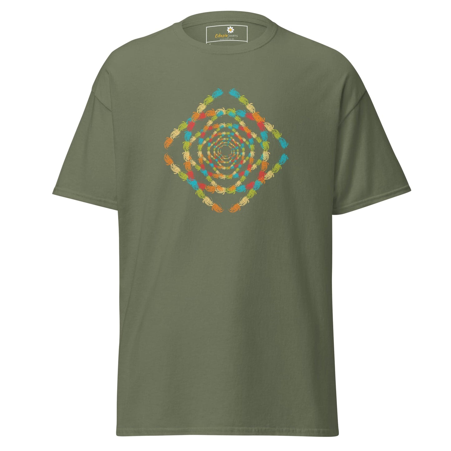 Unisex classic tee - ABSTRACT MISC SQUARE TUNNEL - REGULAR - Military Green / S