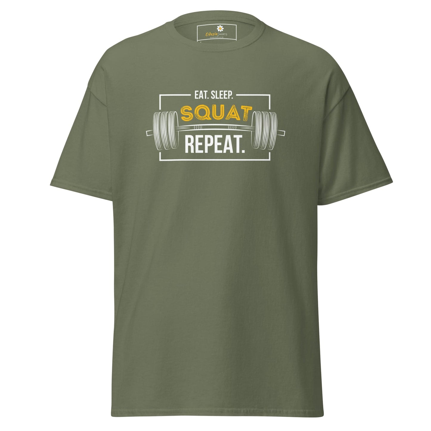 Unisex classic t-shirt - SPORT SQUAT REPEAT - REGULAR - Military Green / S
