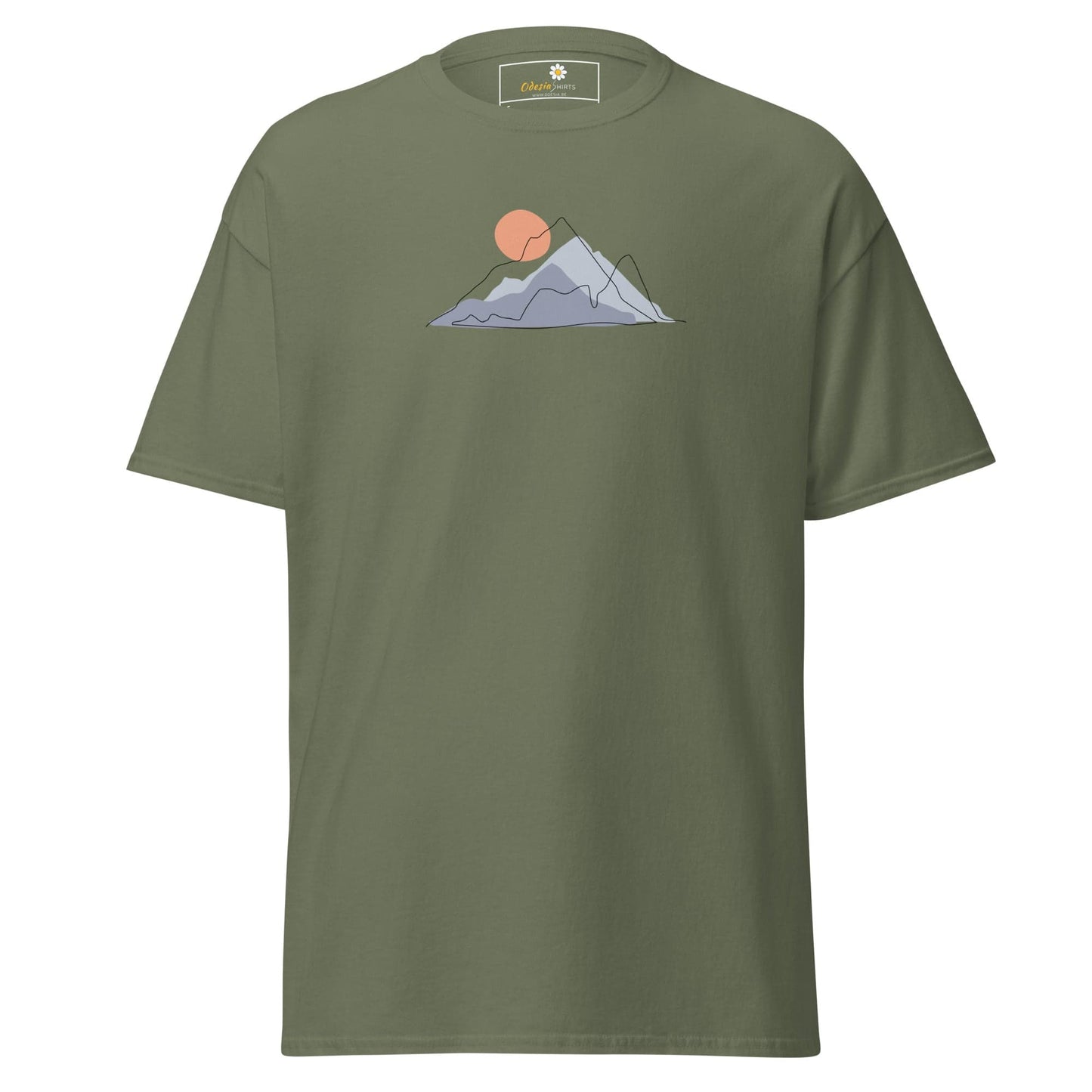 Unisex classic tee - NATURE MOUNTAIN SUN - REGULAR - Military Green / S