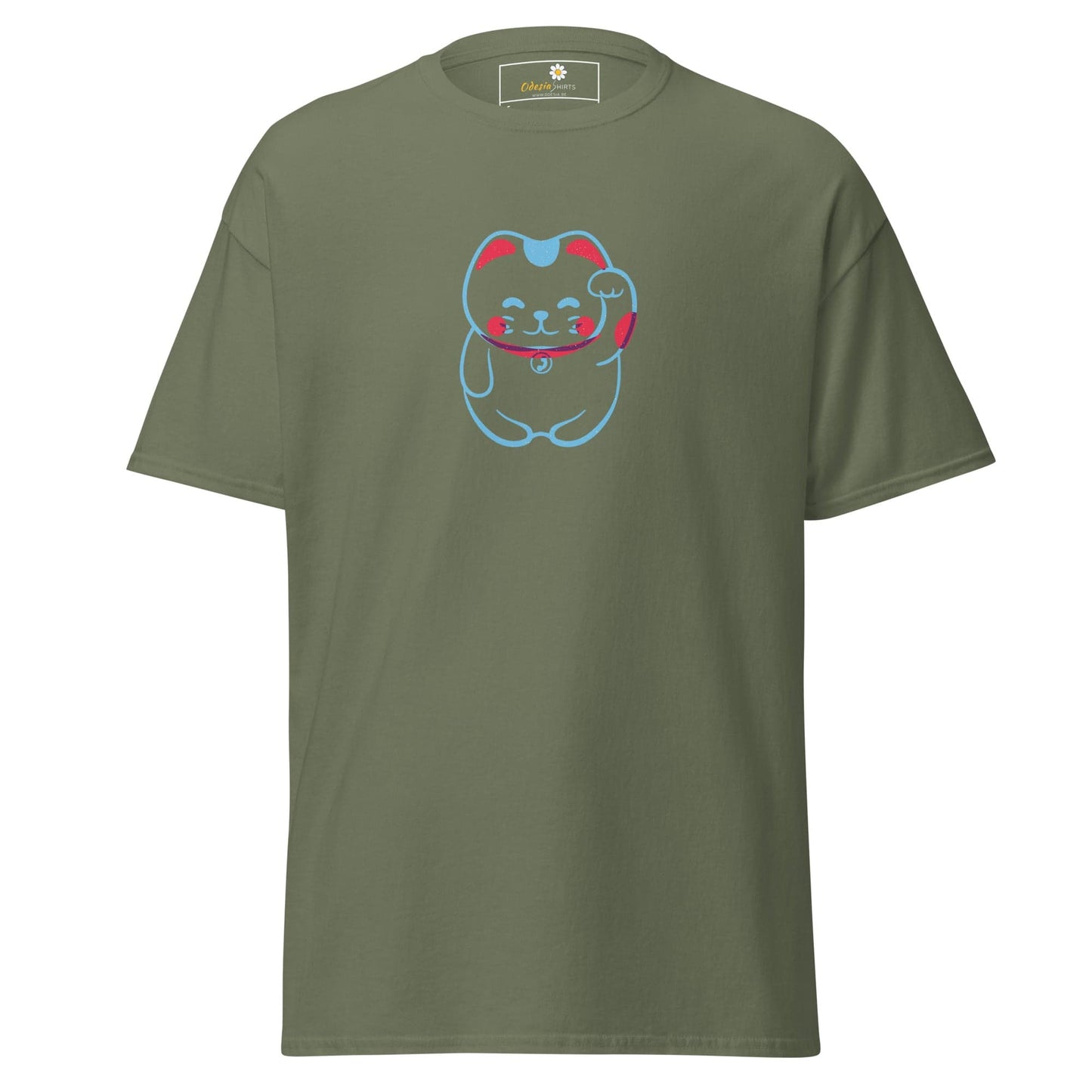 Unisex classic tee - ANIMALS SPIRITUAL LUCKY CAT 1 - REGULAR - Military Green / S