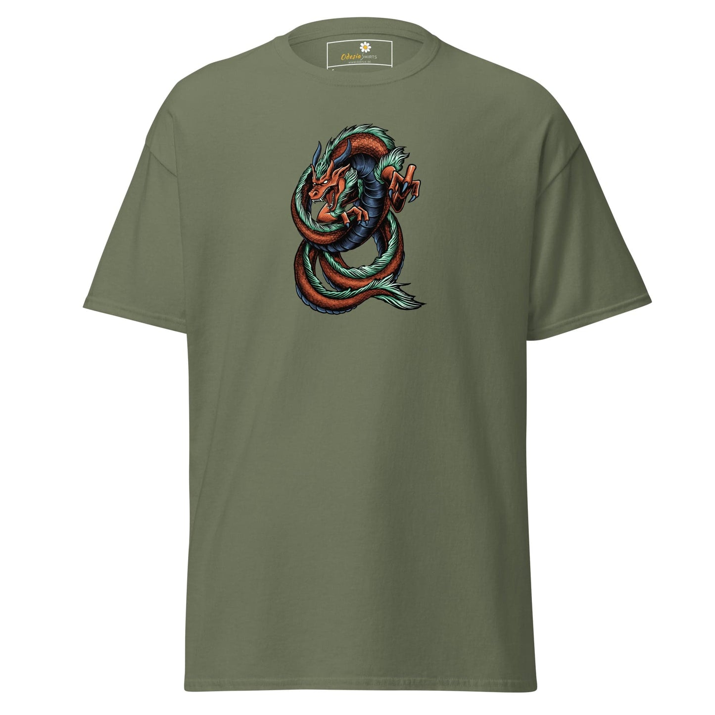 Unisex classic tee - MYSTIC RED GREEN DRAGON - REGULAR - Military Green / S