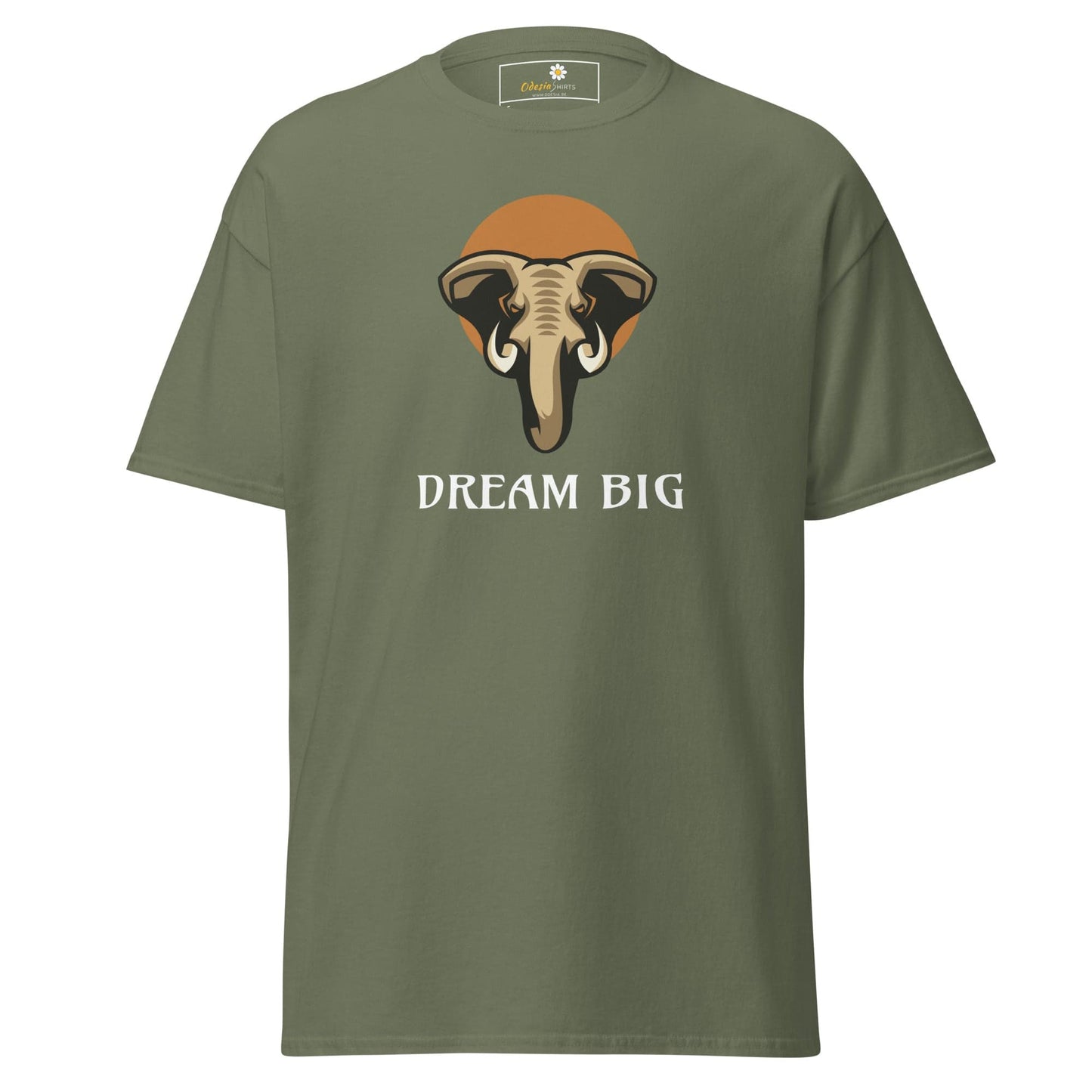Unisex classic t-shirt - WILD LIFE ELEPHANT DREAM BIG - REGULAR - Military Green / S