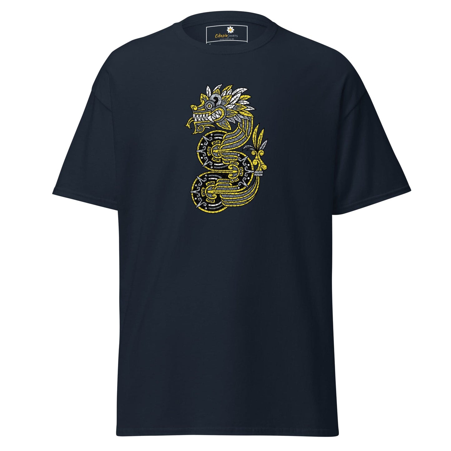 Unisex classic t-shirt - MYSTIC YELLOW GREY DRAGON - REGULAR - Navy / S