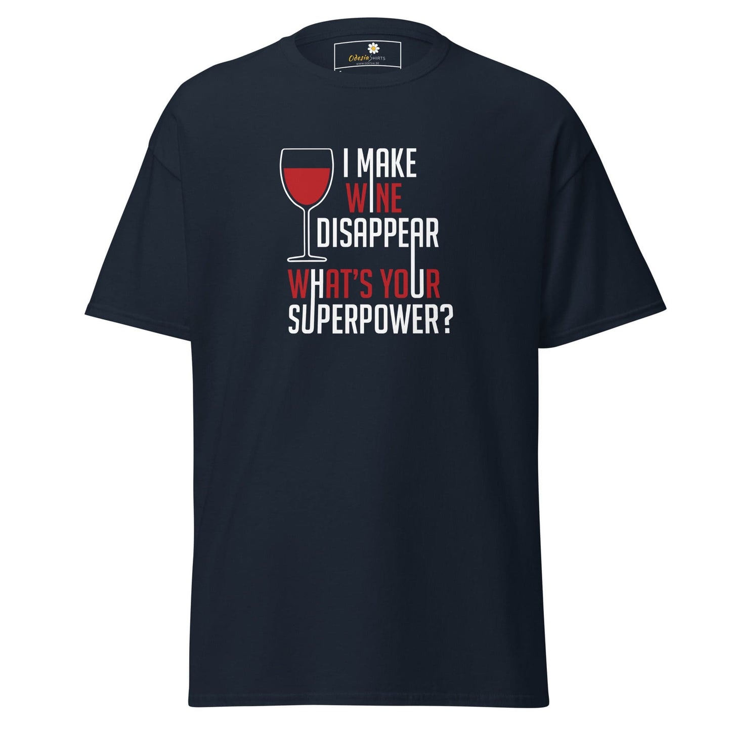 Unisex classic t-shirt - FUN WINE DISSAPEAR - REGULAR - Navy / S