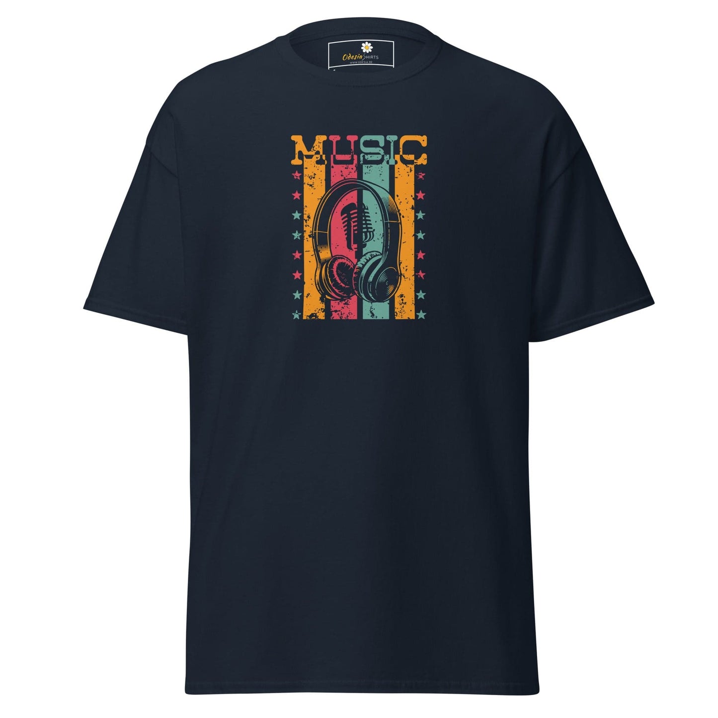 Unisex classic tee - MUSIC MICROPHONE - REGULAR - Navy / S