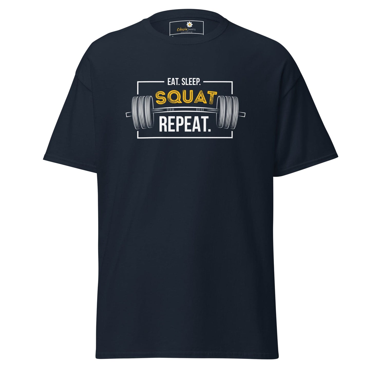 Unisex classic t-shirt - SPORT SQUAT REPEAT - REGULAR - Navy / S