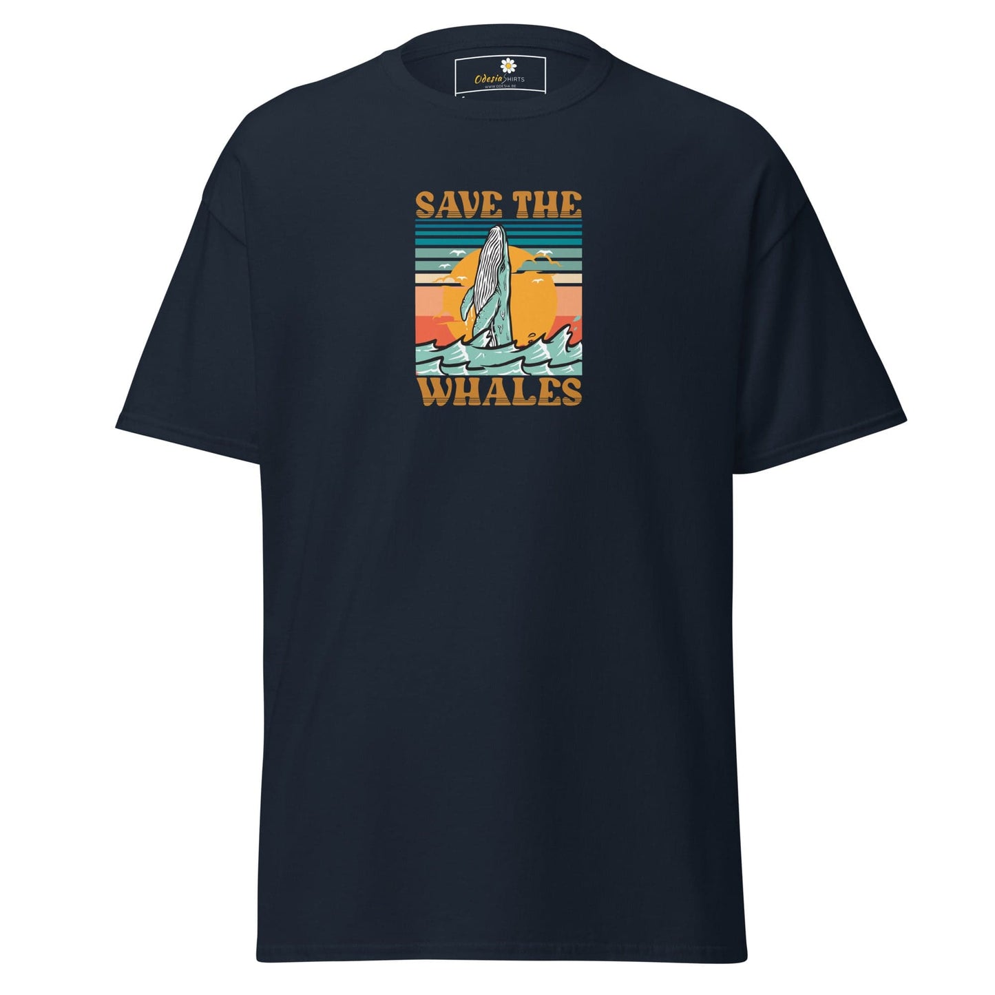 Unisex classic tee - WILD LIFE SAVE THE WHALES - REGULAR - Navy / S