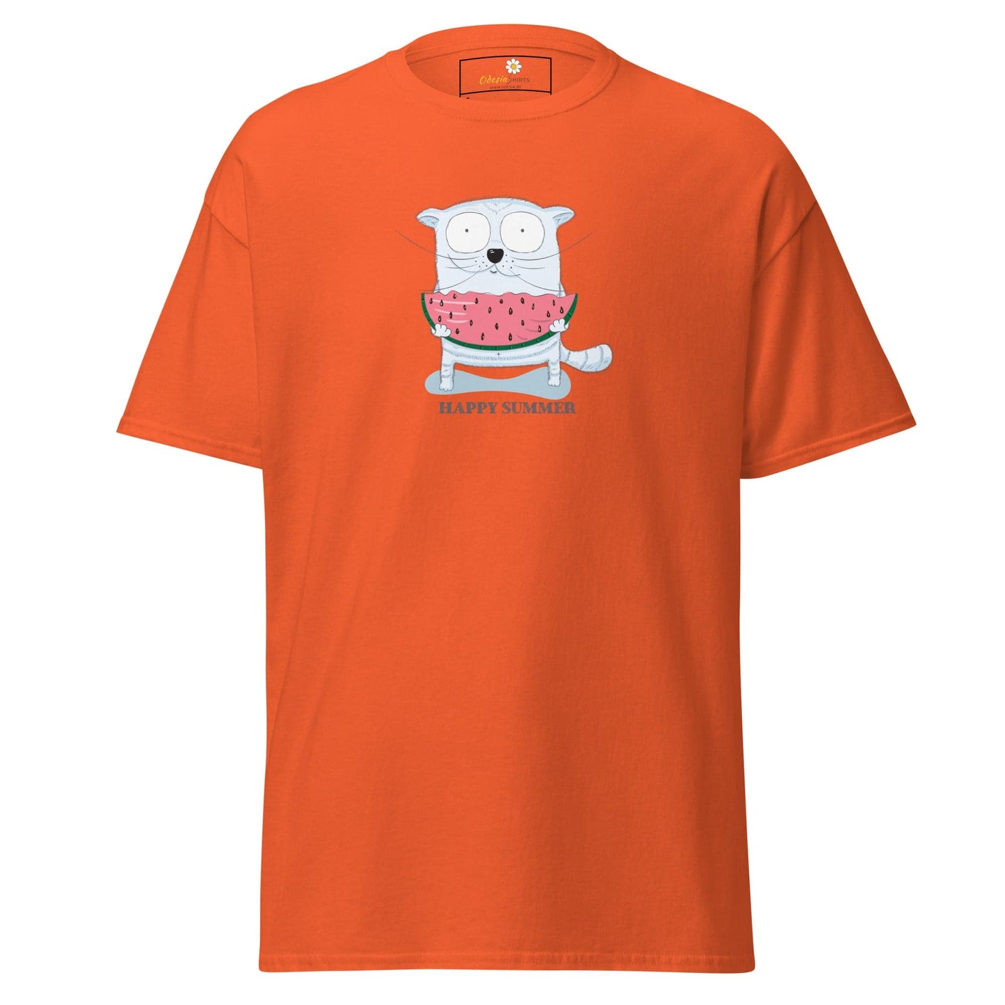 Unisex classic t-shirt - FUN ANIMALS HAPPY SUMMER - REGULAR - Orange / S