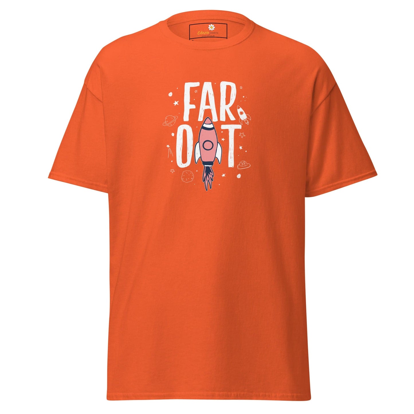 Unisex classic t-shirt - SPACE FAR OUT - REGULAR - Orange / S