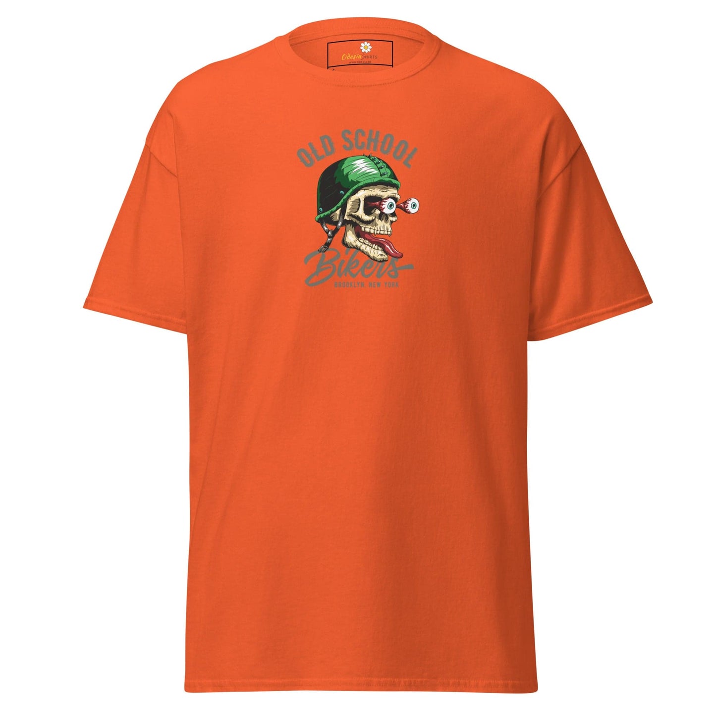Unisex classic tee - SKULL OLD SCHOOL BIKERS - REGULAR - Orange / S