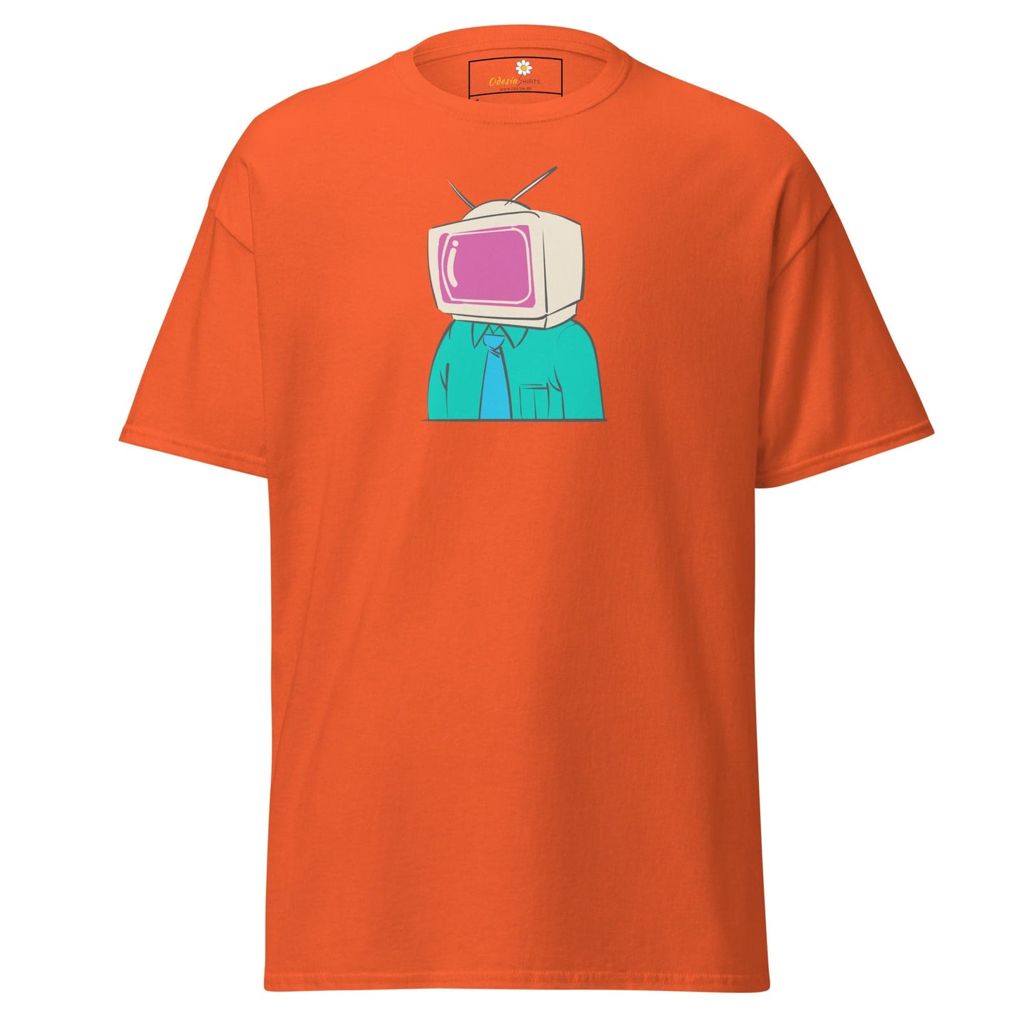Unisex classic t-shirt - FANTASY TELEVISION HEAD - REGULAR - Orange / S