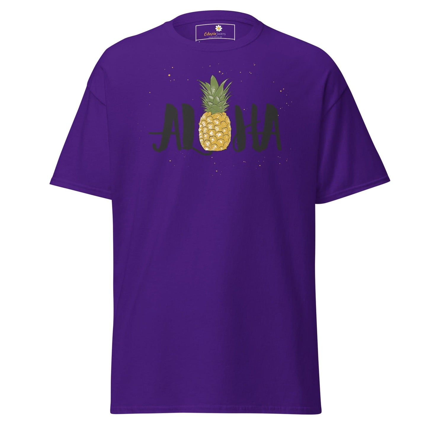 Unisex classic t-shirt - POSITIVE ALOHA HAWAI PINEAPPLE - REGULAR - Purple / S
