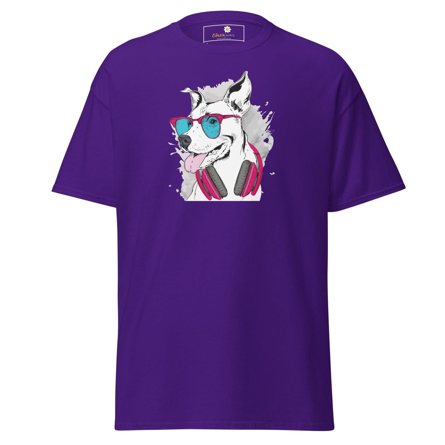 Unisex classic t-shirt - ANIMALS MUSIC DOG - REGULAR - Purple / S