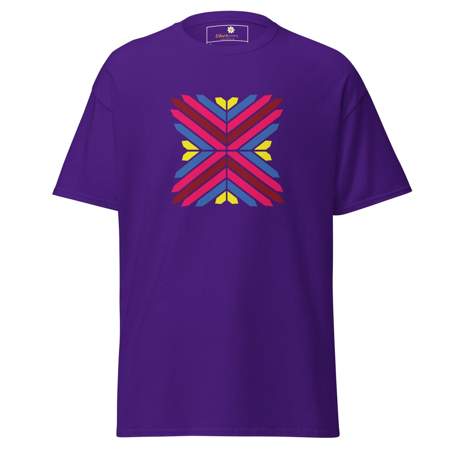 Unisex classic tee - ABSTRACT TRIANGLES - REGULAR - Purple / S