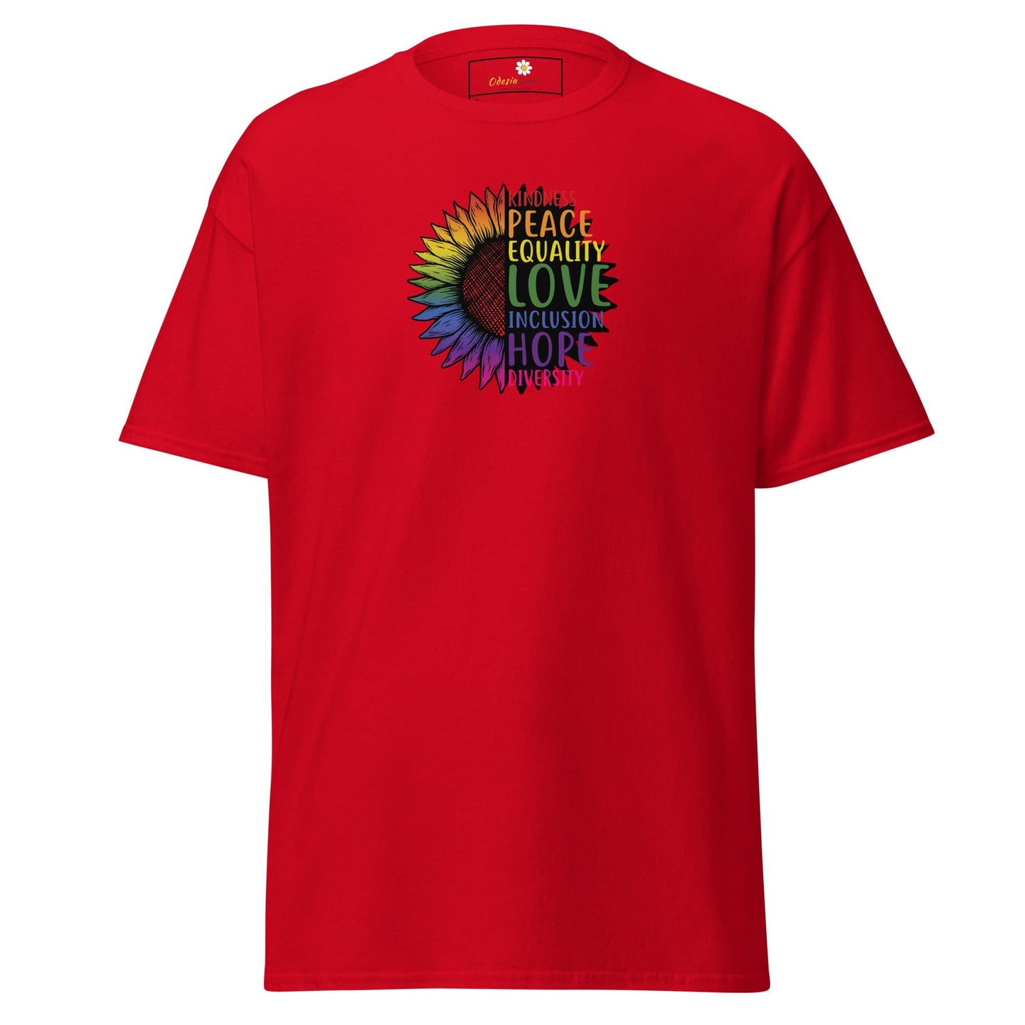 Unisex classic t-shirt - LGBTQ PEACE AND LOVE - REGULAR - Red / S