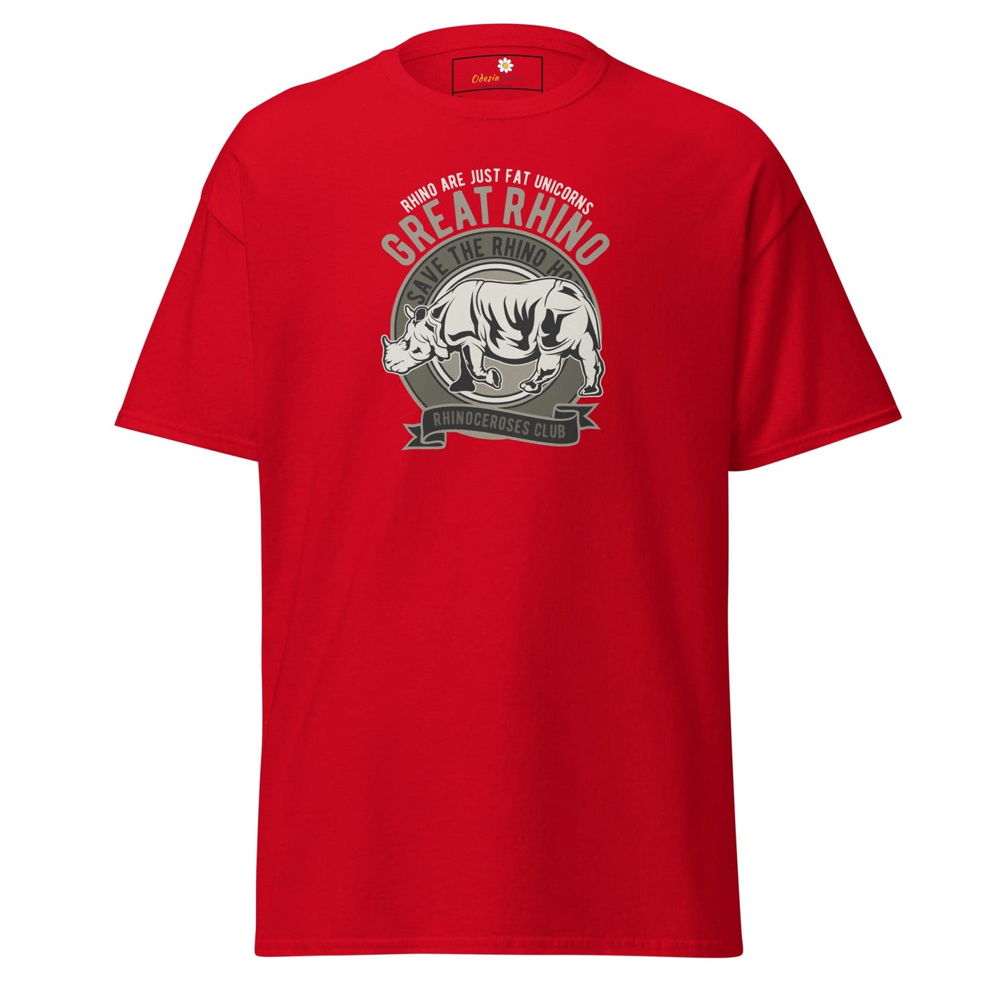 Unisex classic t-shirt - WILD LIFE GREAT RHINO - REGULAR - Red / S