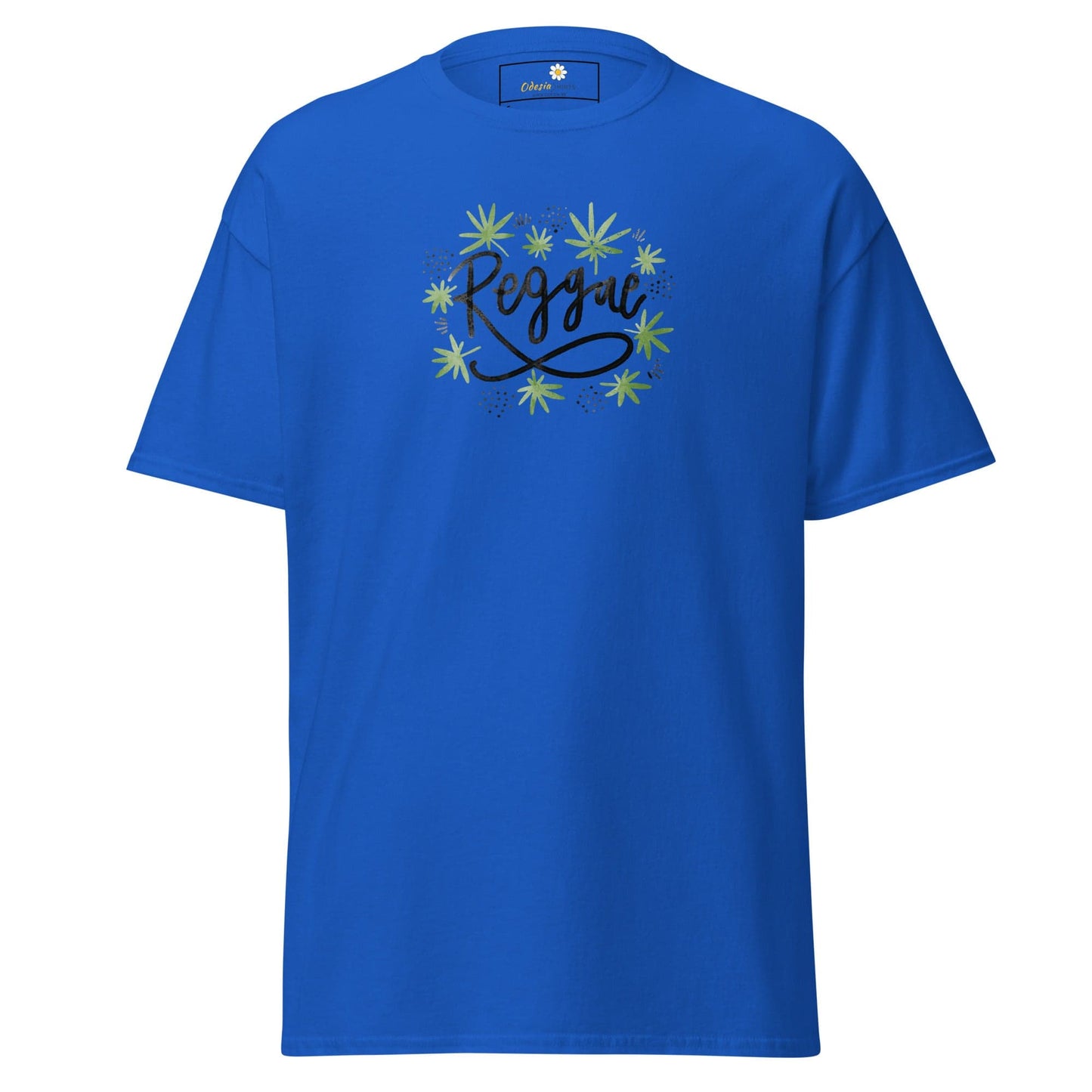 Unisex classic t-shirt - MUSIC REGGAE LEAVES - REGULAR - Royal / S