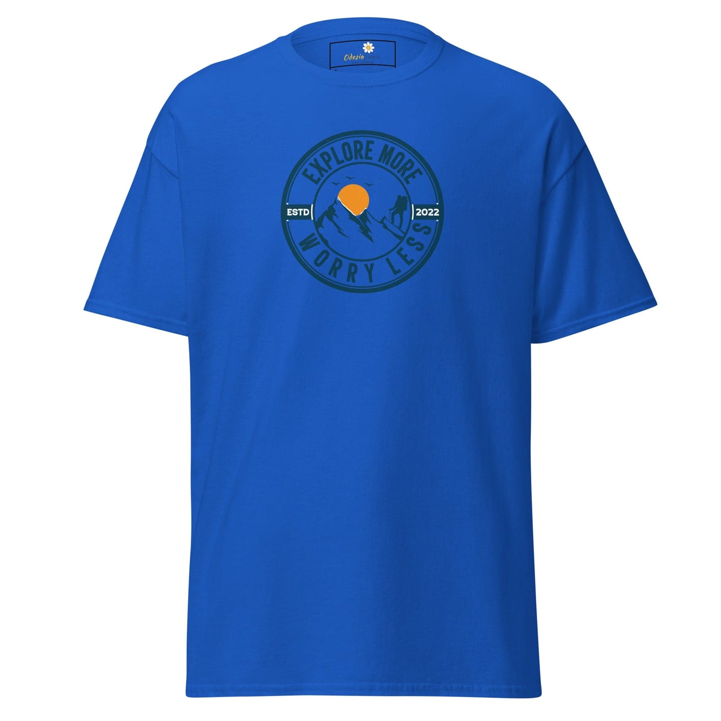 Unisex classic t-shirt - ADVENTURE EXPLORE WORRY LESS - REGULAR - Royal / S