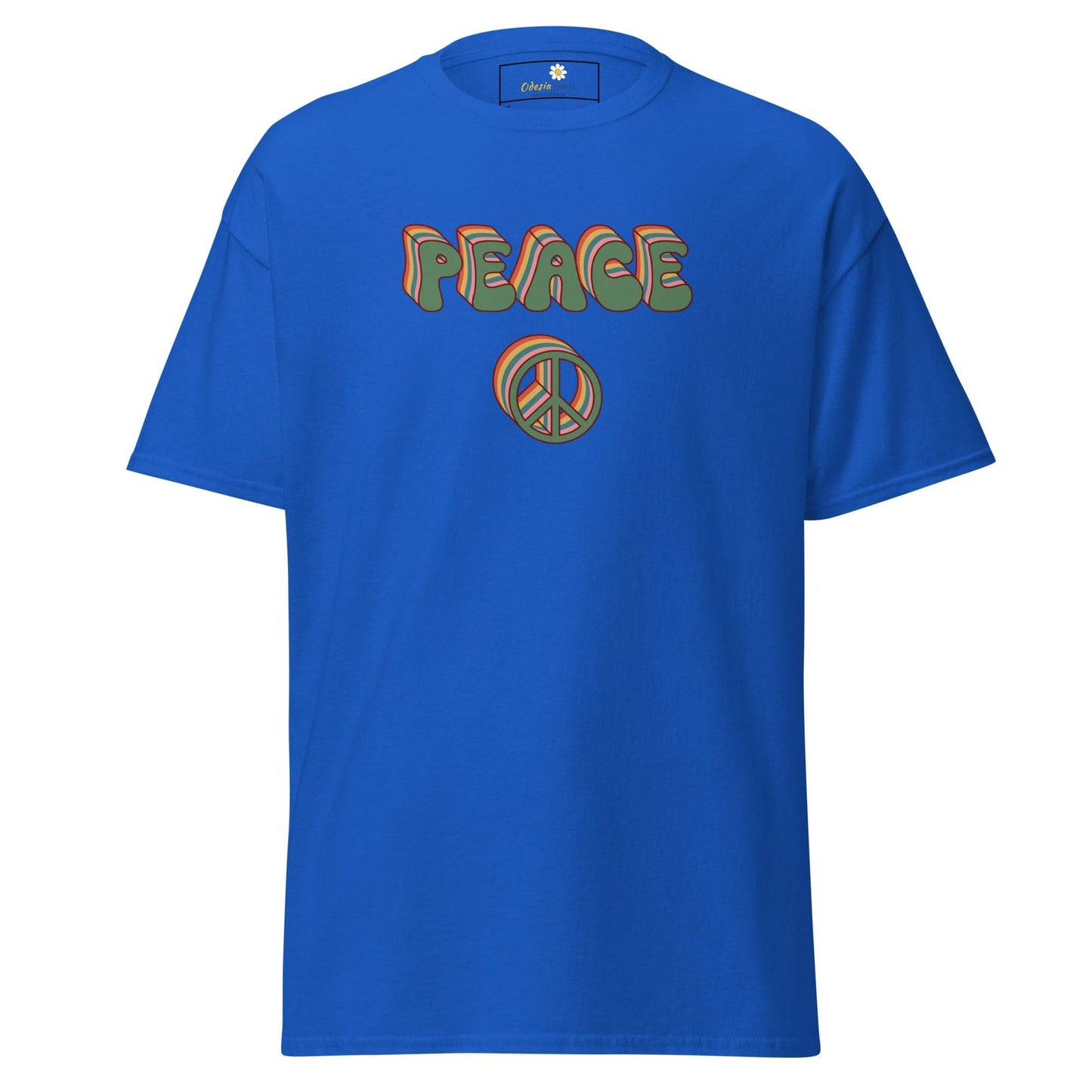 Unisex classic t-shirt - TEXT PEACE - REGULAR - Royal / S