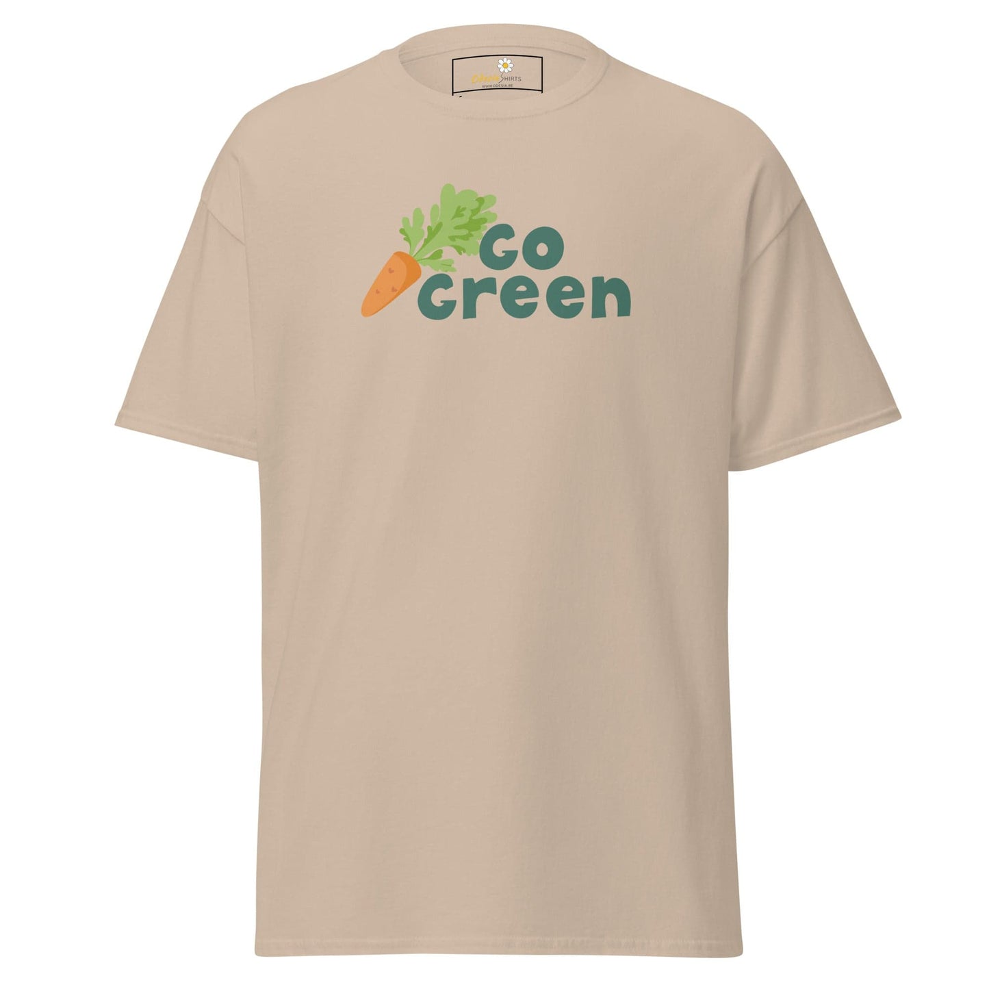 Unisex classic t-shirt - VEGAN GO GREEN - REGULAR - Sand / S