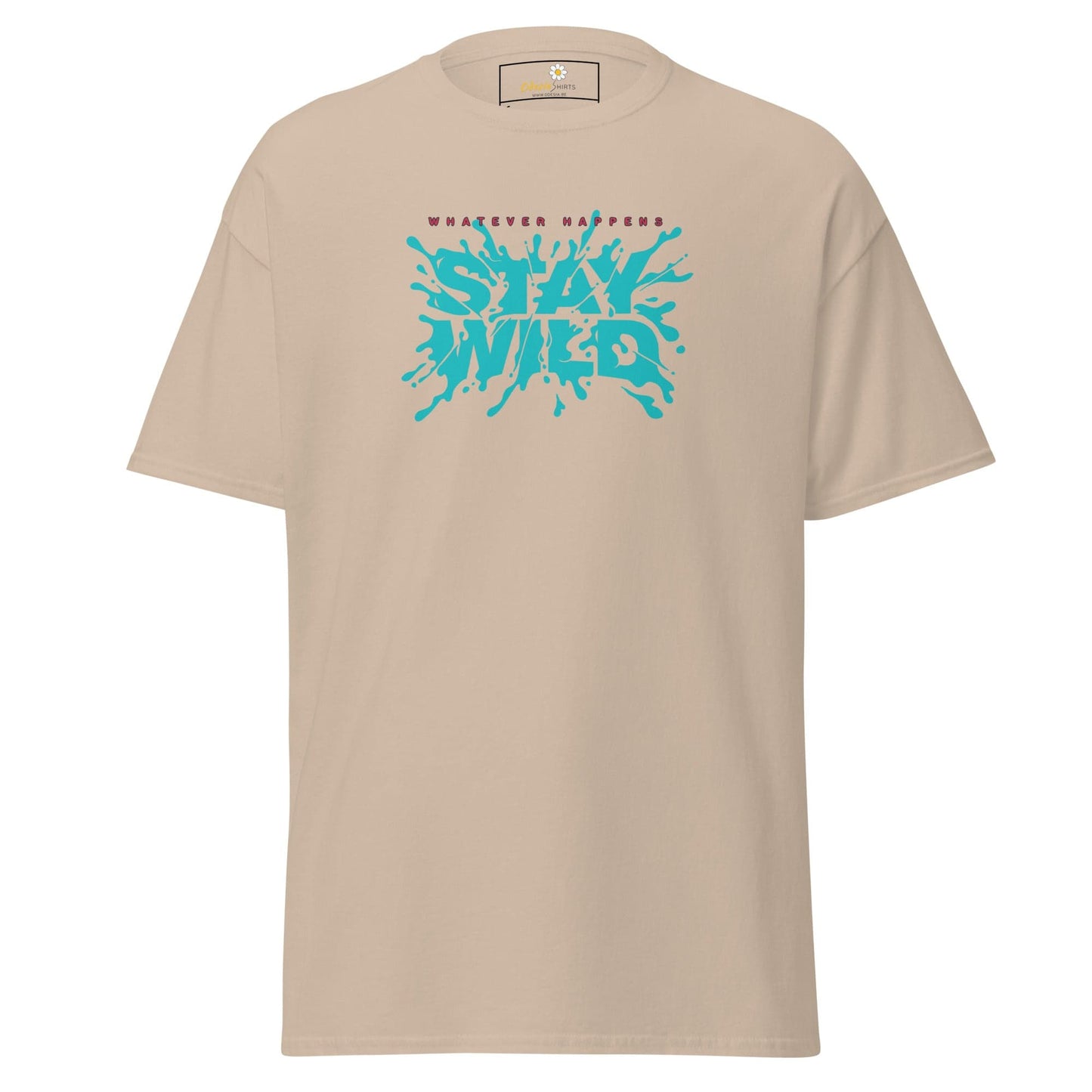Unisex classic t-shirt - TEXT STAY WILD - REGULAR - Sand / S