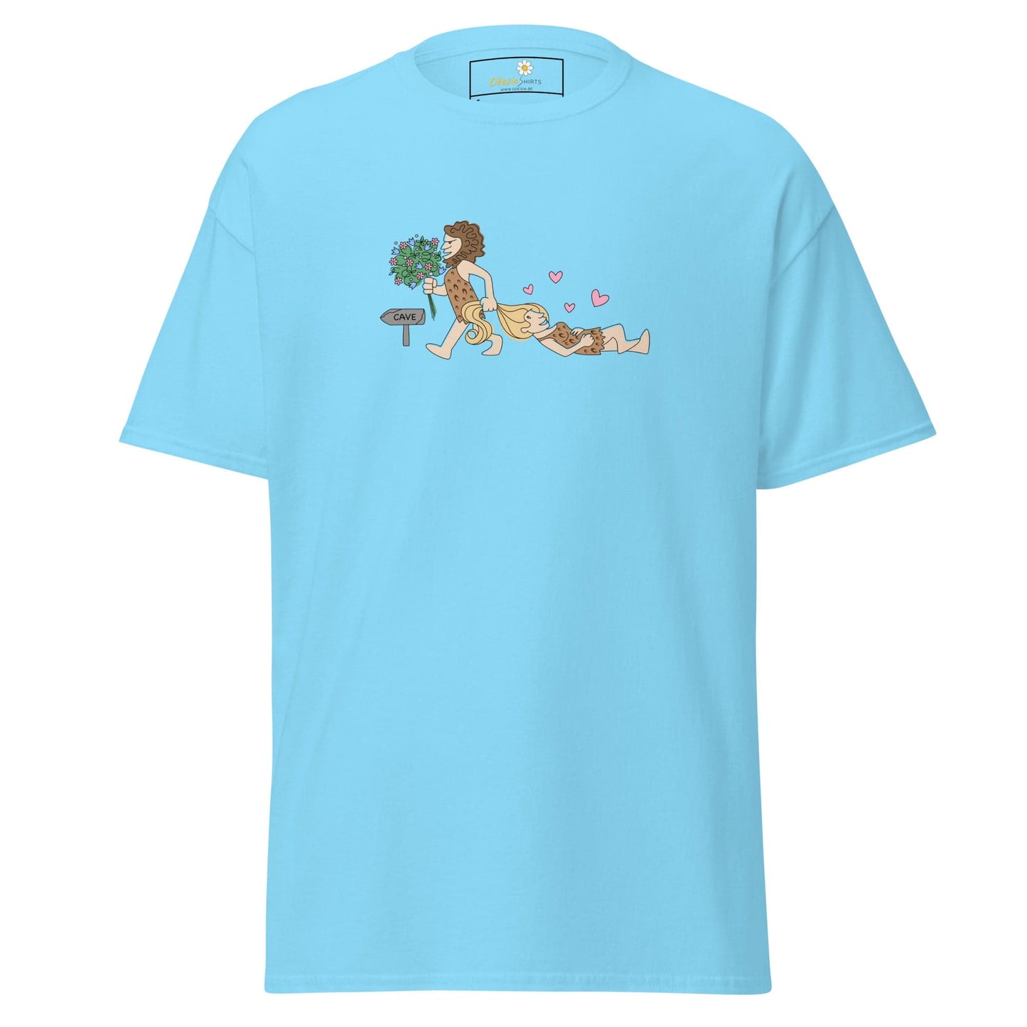 Unisex classic tee - FUN CAVEMAN - REGULAR - Sky / S