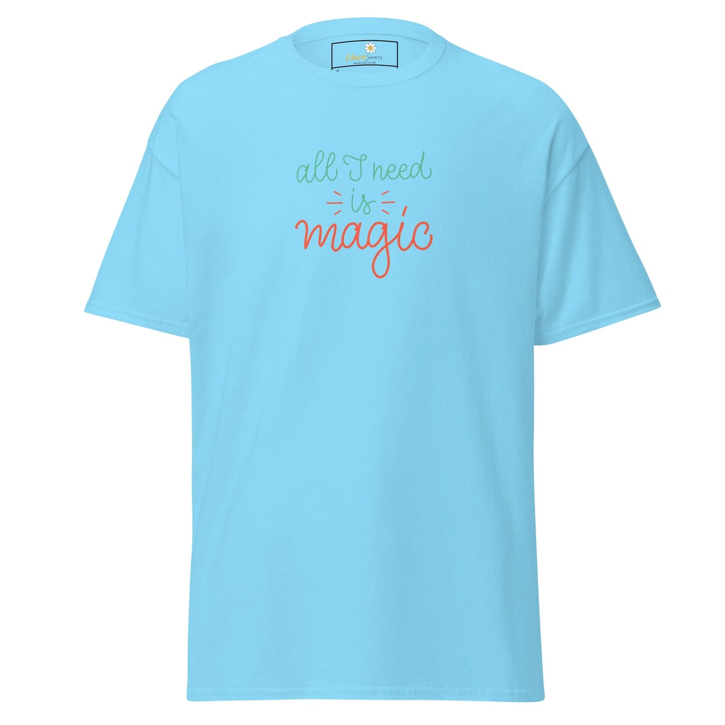 Unisex classic tee - TEXT ALL I NEED IS MAGIC - REGULAR - Sky / S