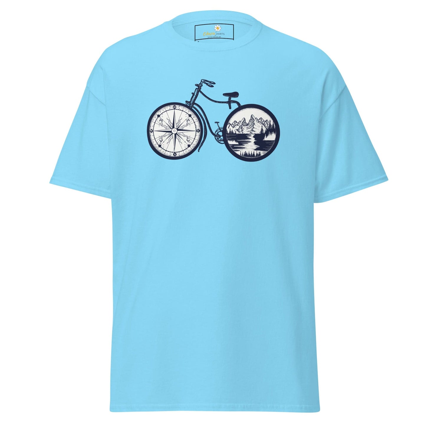 Unisex classic t-shirt - SPORT BIKE DIRECTION MOUNTAINS - REGULAR - Sky / S