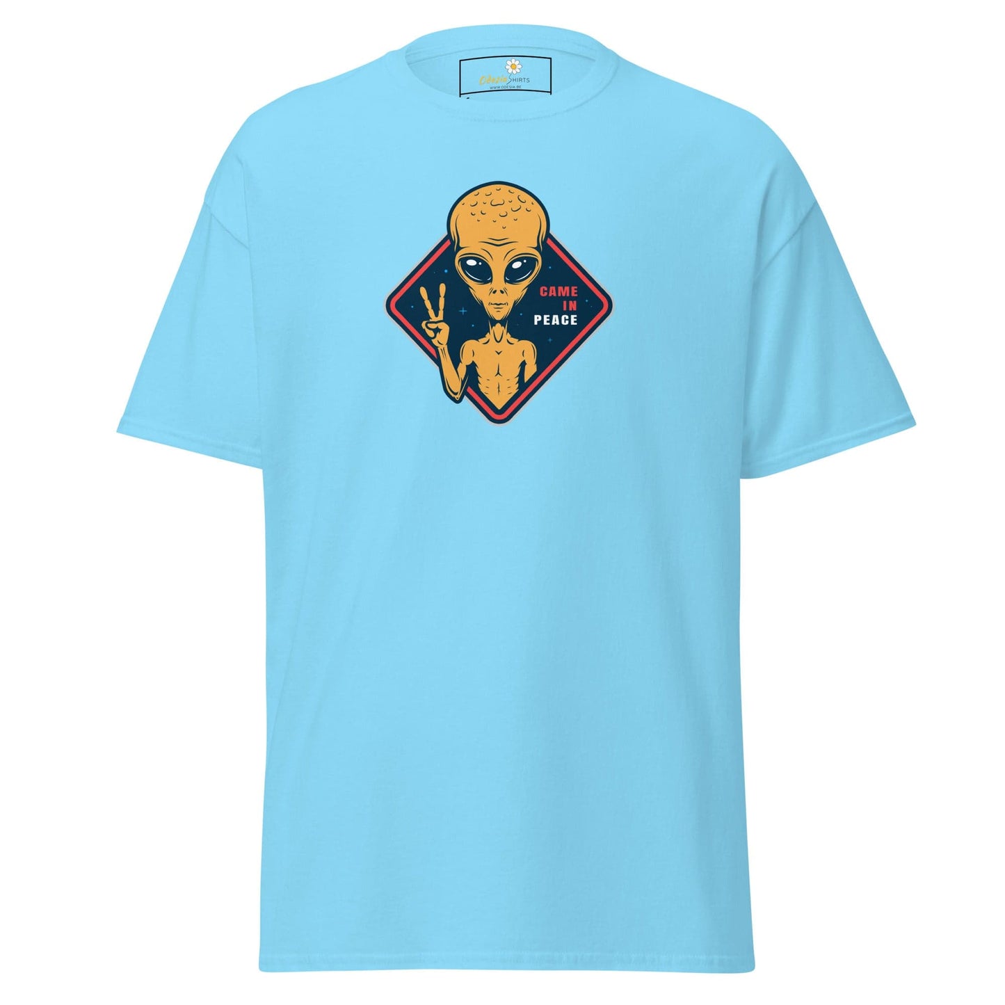 Unisex classic t-shirt - SPACE ALIENS COME IN PEACE - REGULAR - Sky / S