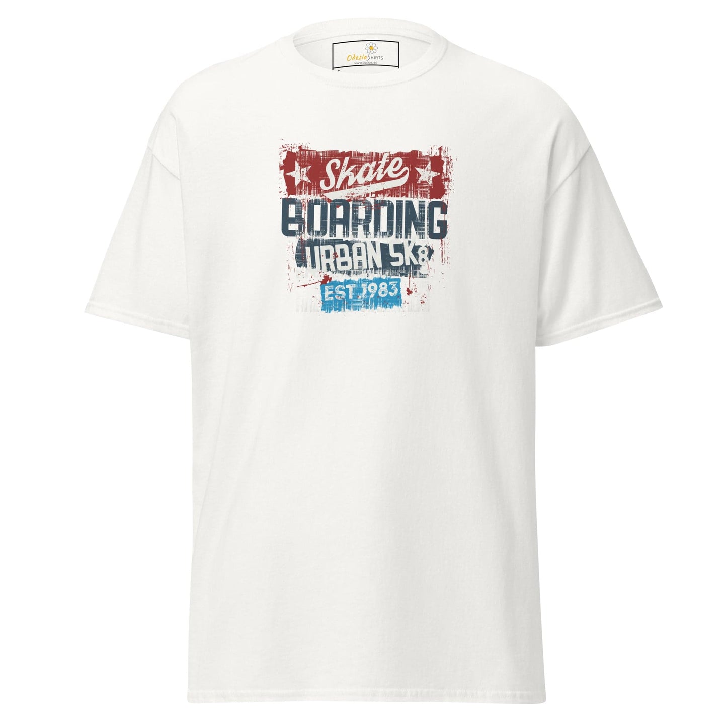 Unisex classic t-shirt - URBAN SKATE - REGULAR - White / S