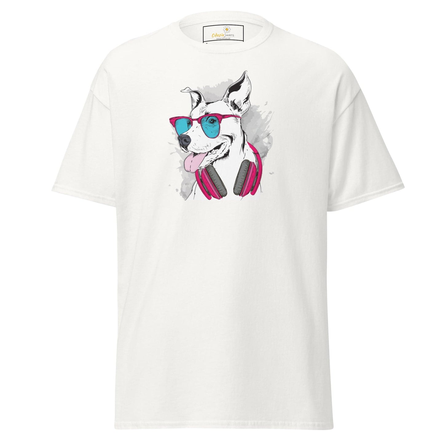 Unisex classic t-shirt - ANIMALS MUSIC DOG - REGULAR - White / S