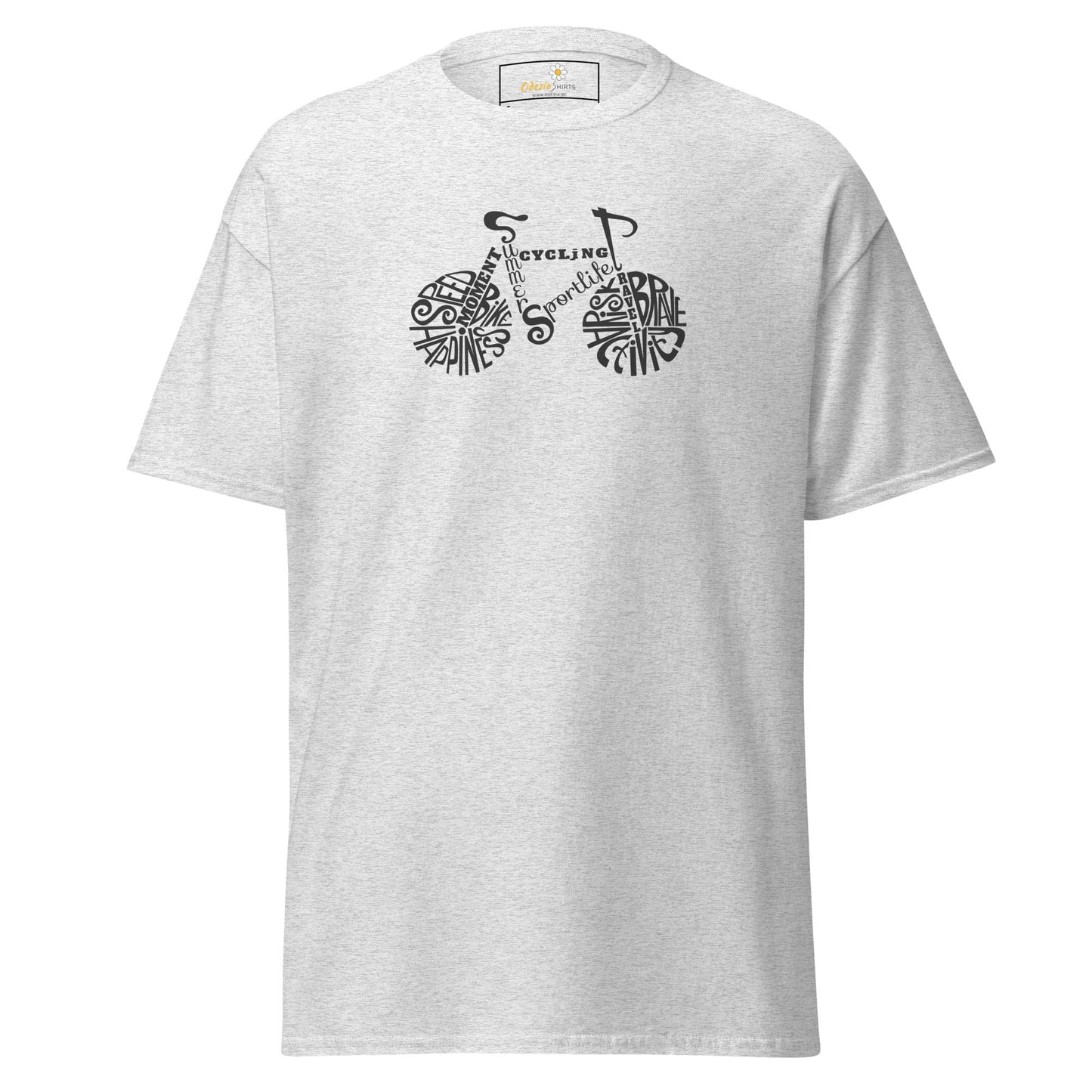 Unisex classic t-shirt - SPORT DRAWING BIKE - REGULAR - Ash / S