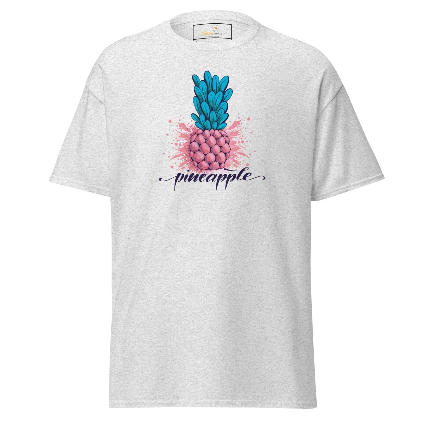 White T-shirt with pineapple design from T-SHIRT DESIGN TEE for men and women sizes S-XL
