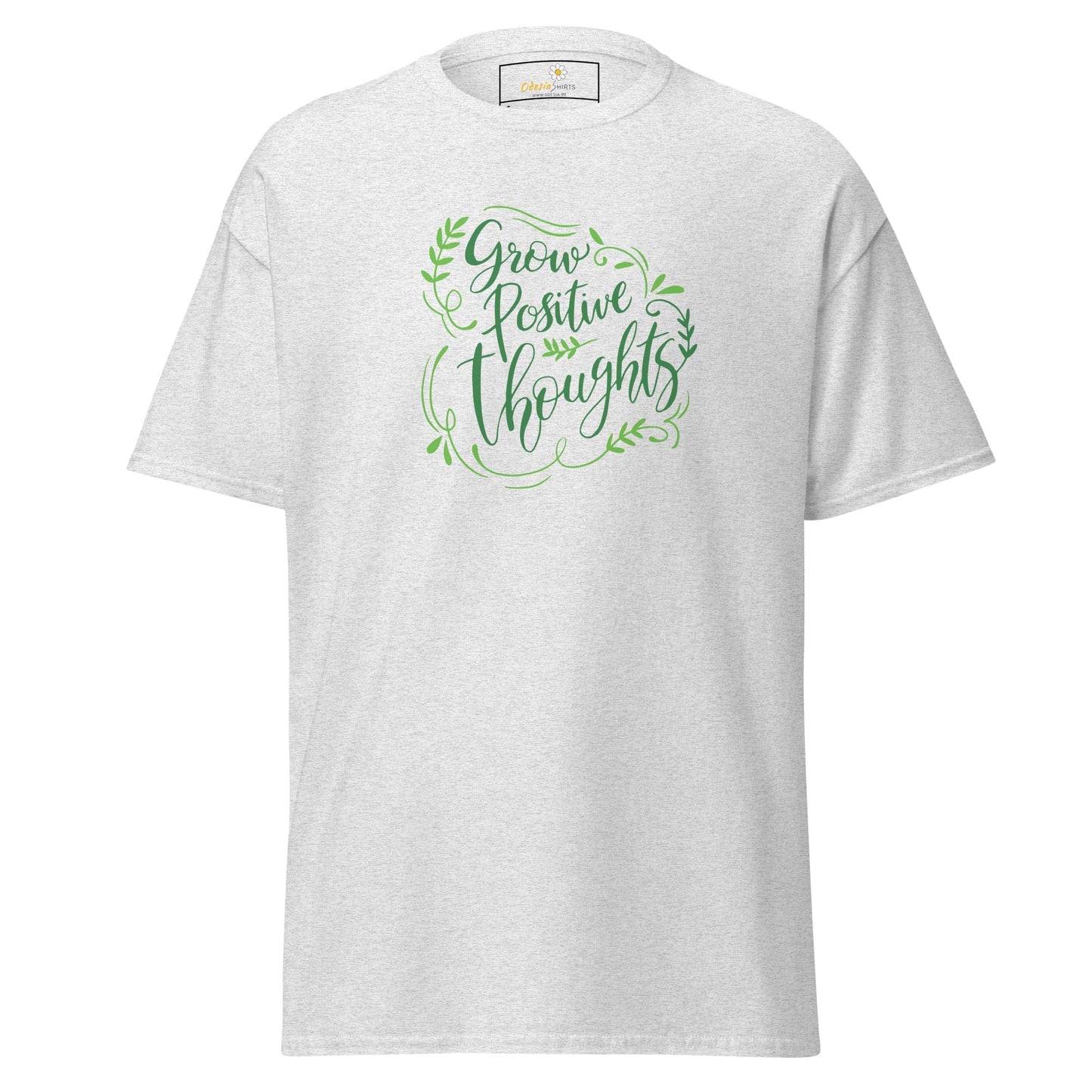 Unisex classic t-shirt - TEXT POSITIVE GROW THOUGHTS - REGULAR - Ash / S