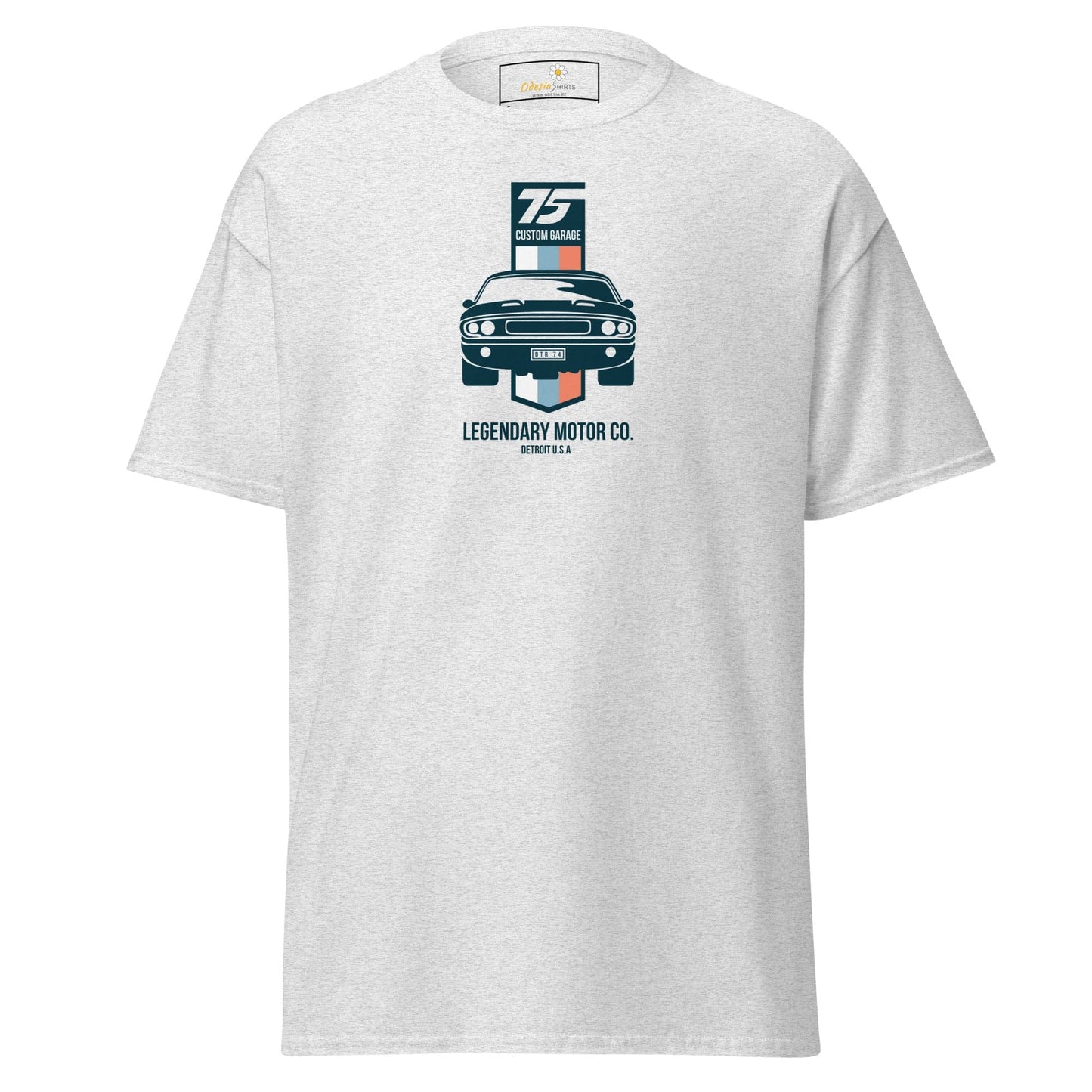 White T-shirt with car graphic from T-SHIRT DESIGN TEE for men and women sizes S to XL