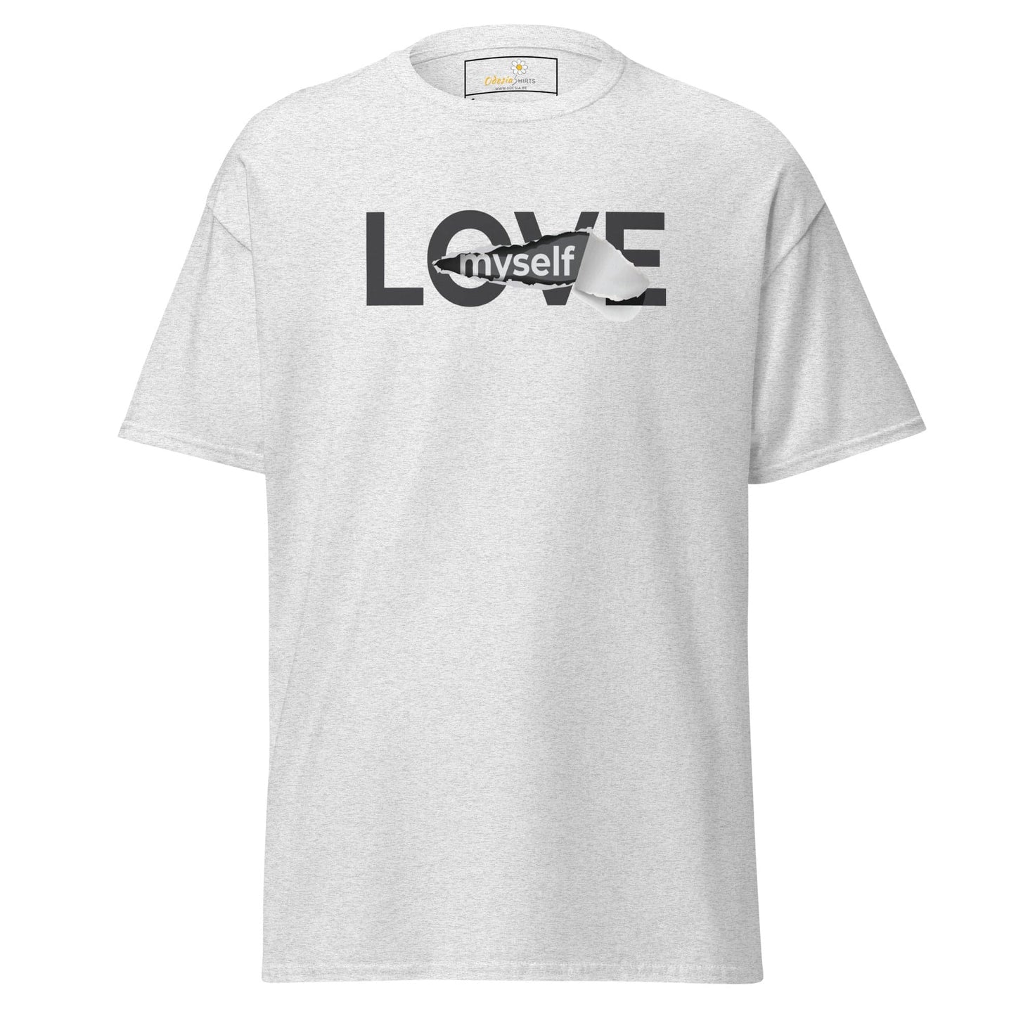 White T-shirt with LOVE myself graphic, suitable for Men and Women size S to XL