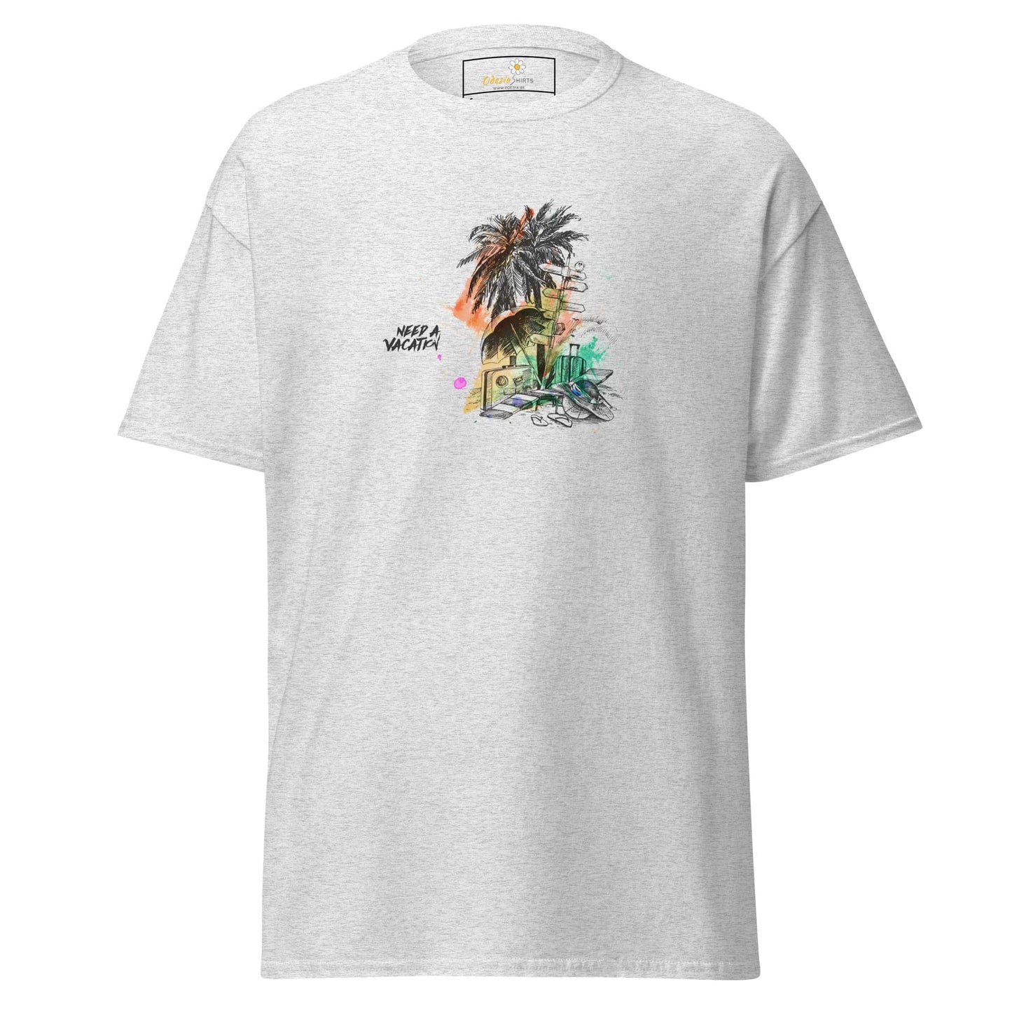 Unisex classic t-shirt - SUMMER NEED A VACATION - REGULAR - Ash / S