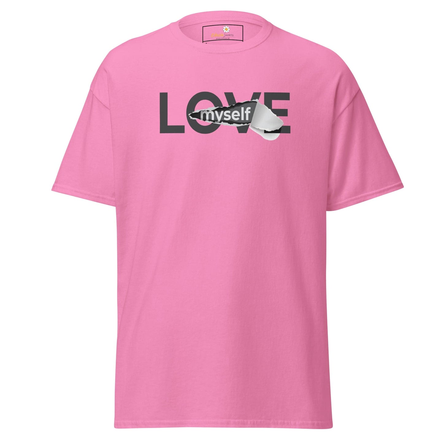 Pink T-shirt with LOVE myself graphic from T-SHIRT DESIGN TEE MAN WOMAN S-XL